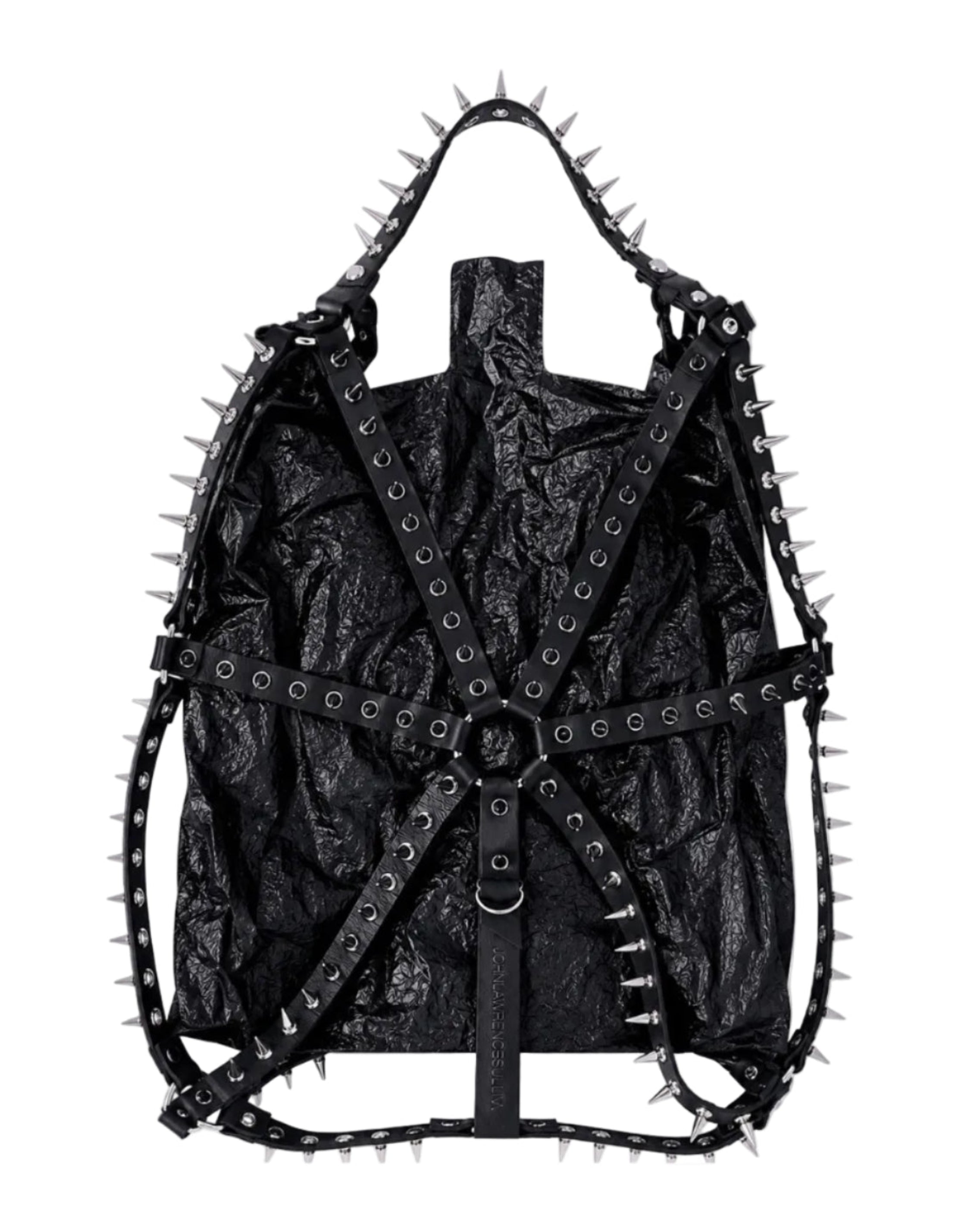 STUDDED LEATHER HARNESS BAG
