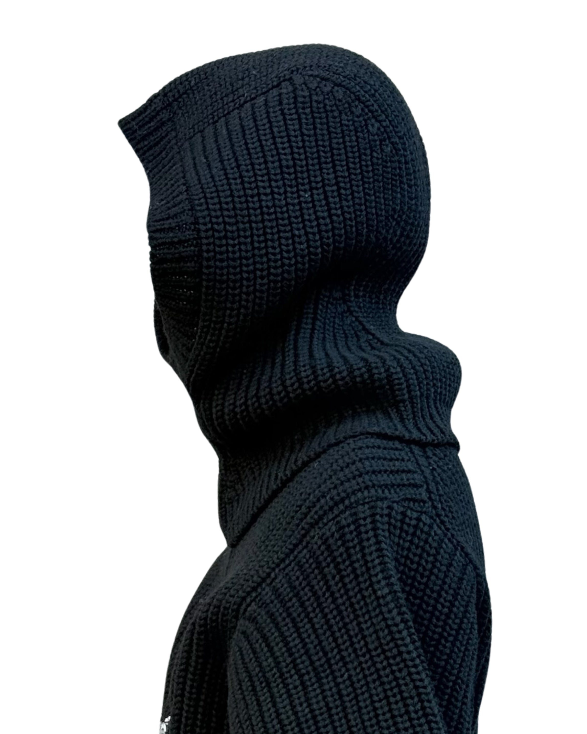 RIBBED KNIT HOOD