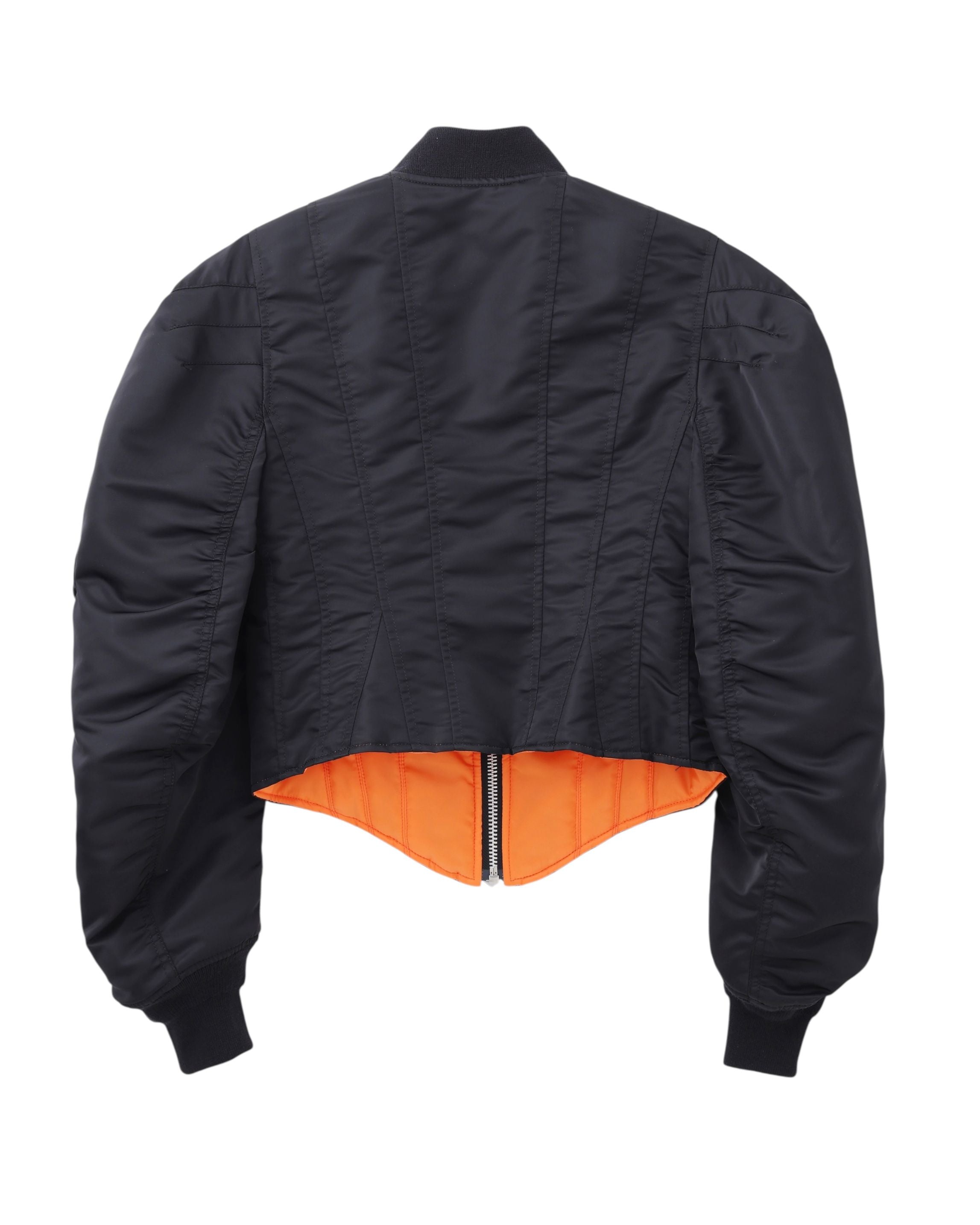 NYLON TWILL CORSET BOMBER JACKET