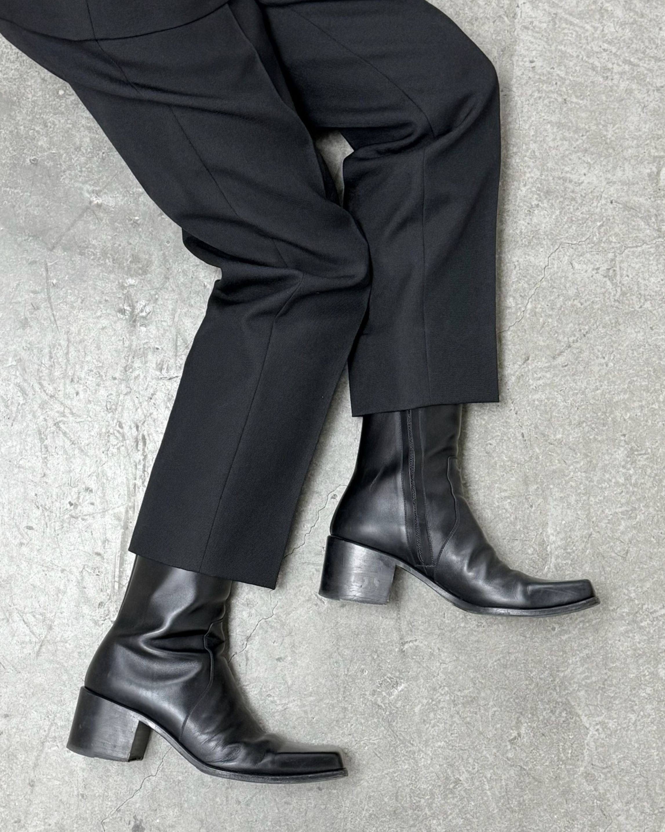 Square TOE BOOTS | Black