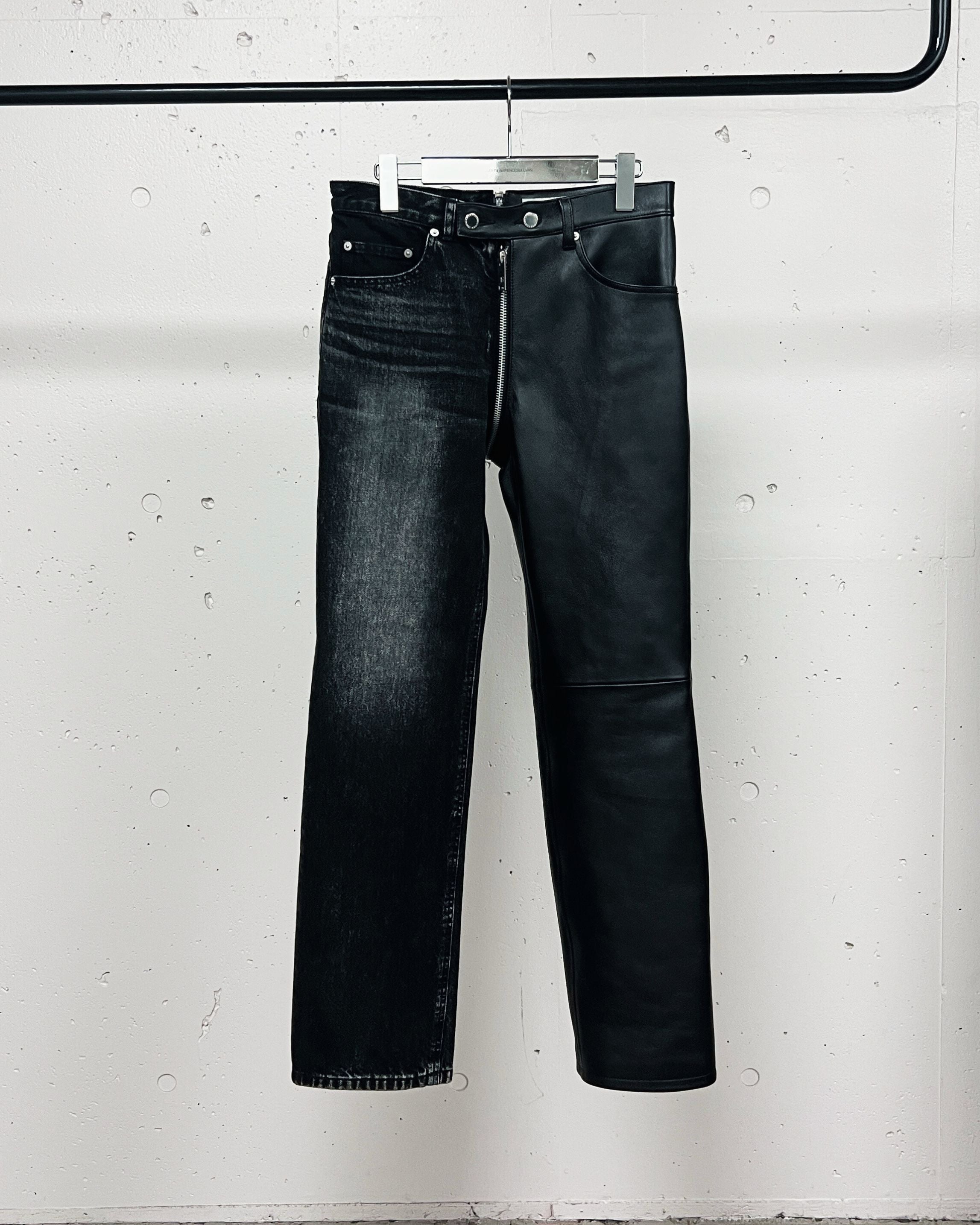 LAMBSKIN WRAPAROUND ZIP PANTS
