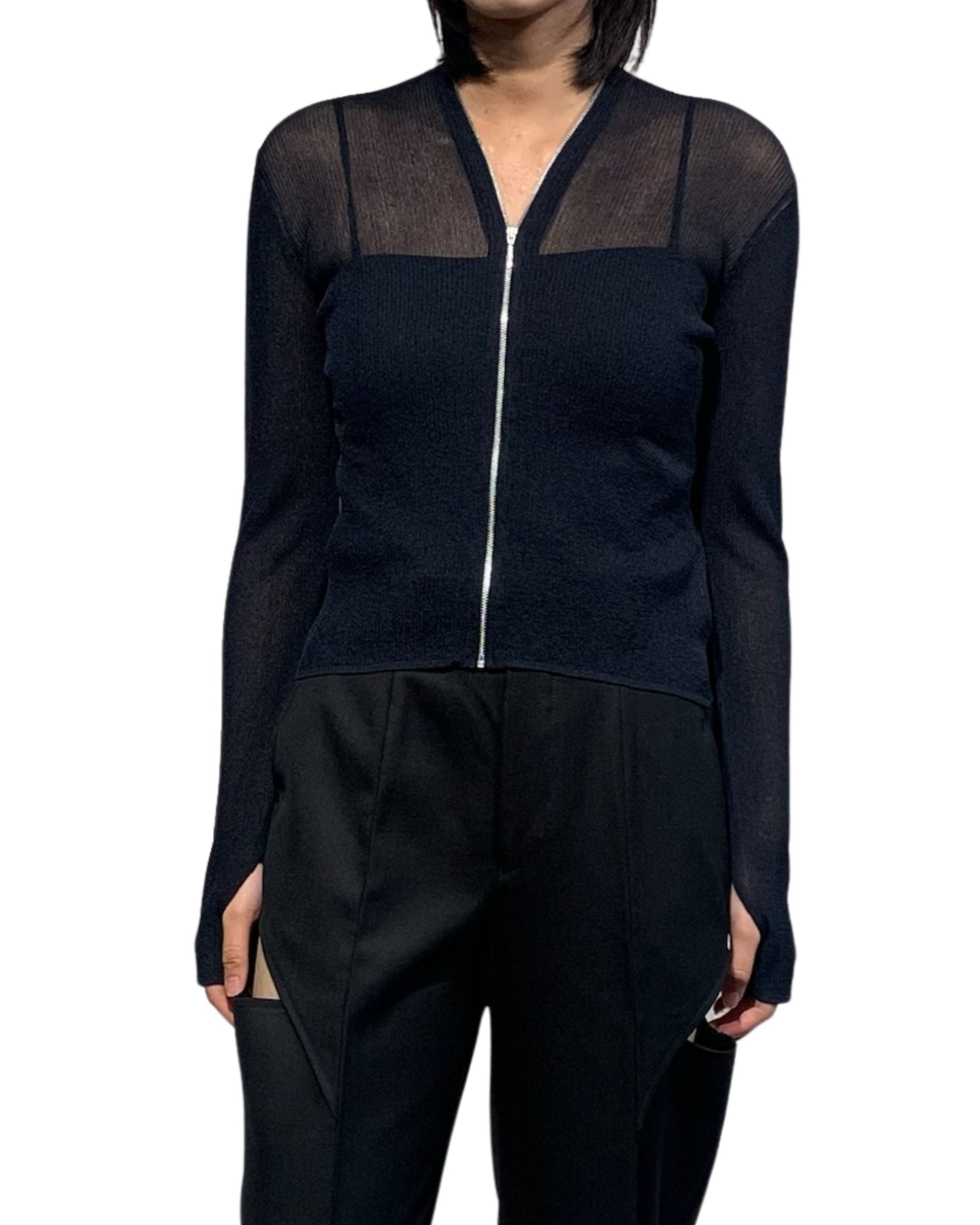 ZIP-UP KNIT CARDIGAN