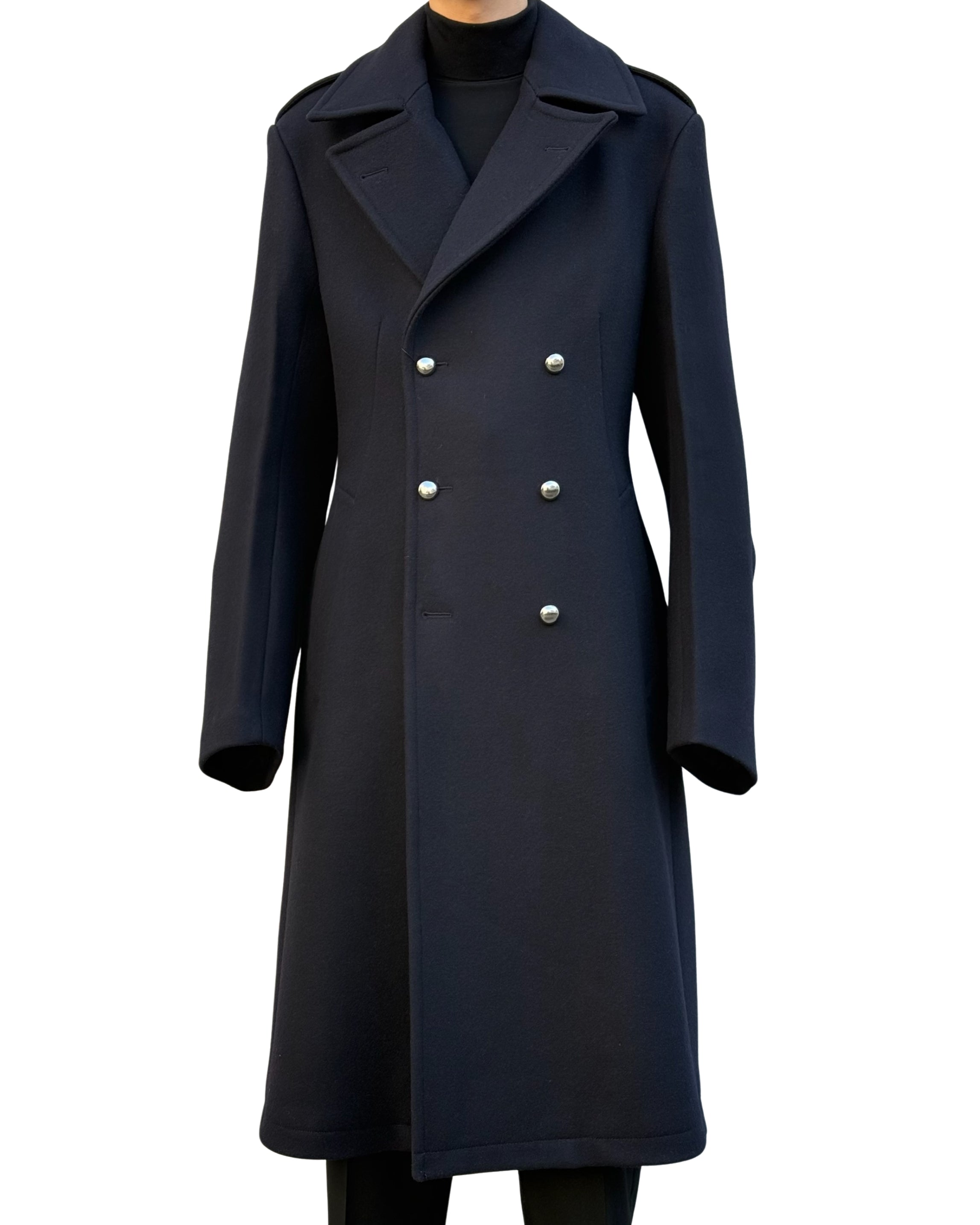 MELTON MASSIVE ROUNDED SLEEVE DOUBLE BREASTED COAT