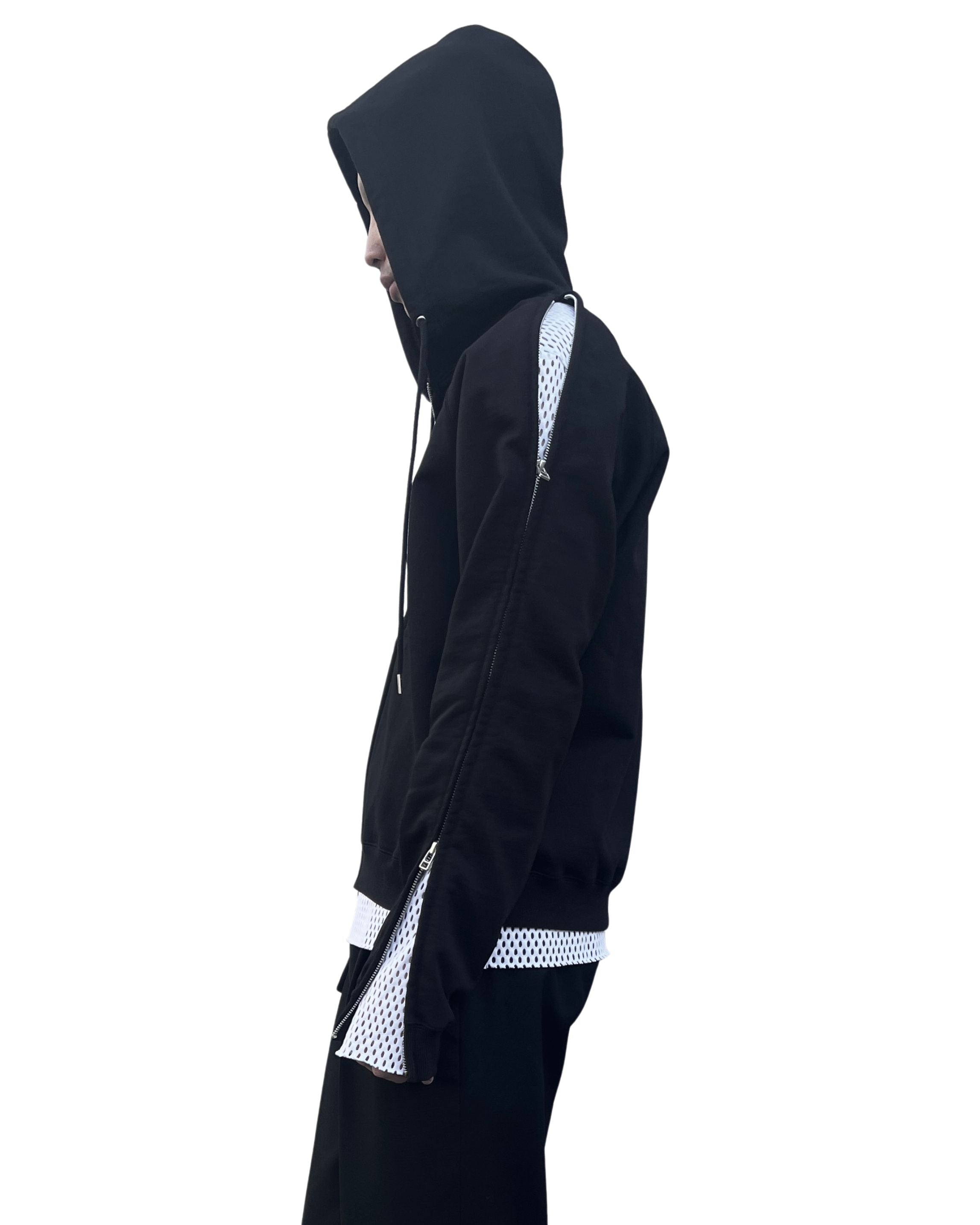 SWEAT ZIPPED SLEEVE HOODIE