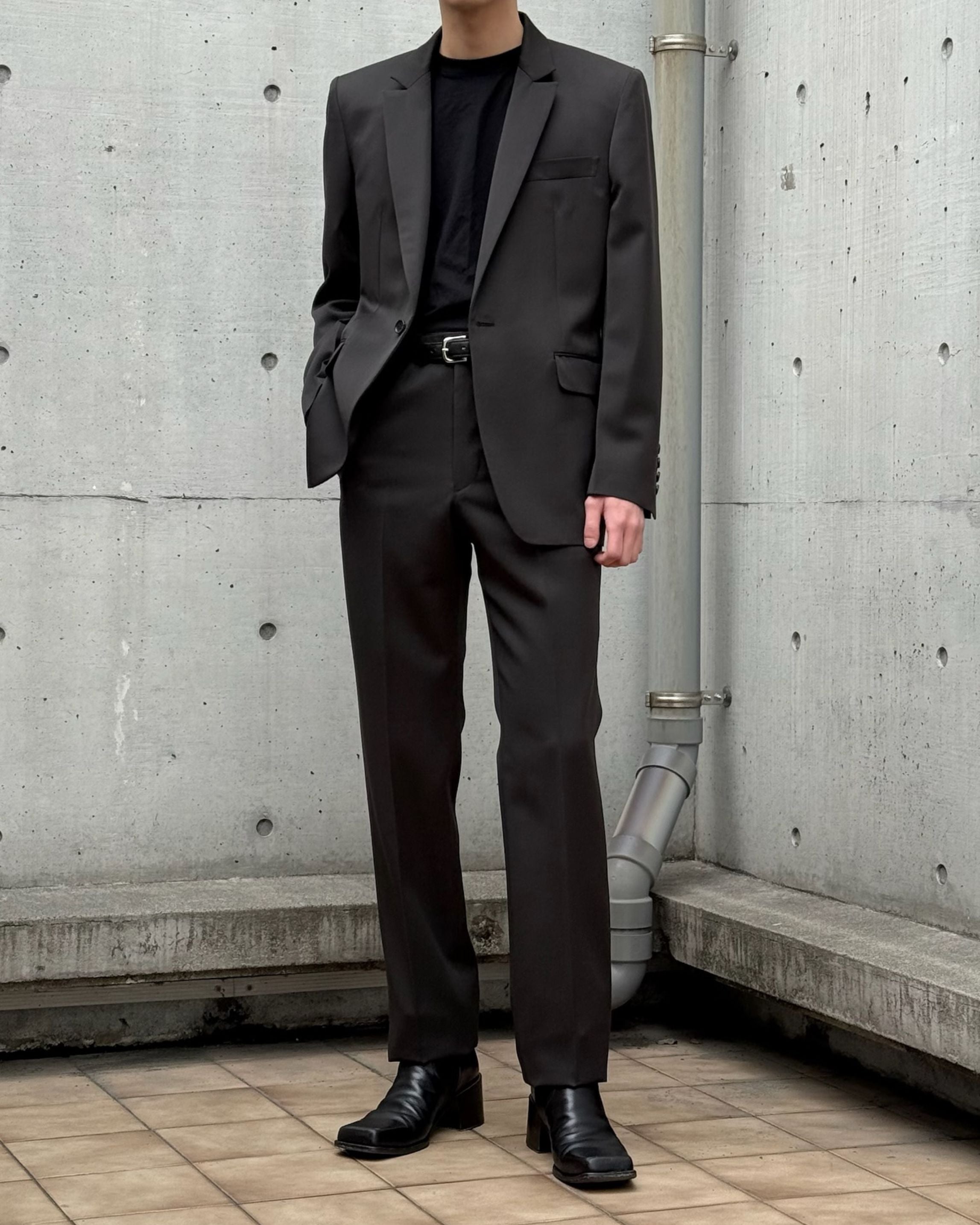 WOOL DOBBY SINGLE BREASTED JACKET