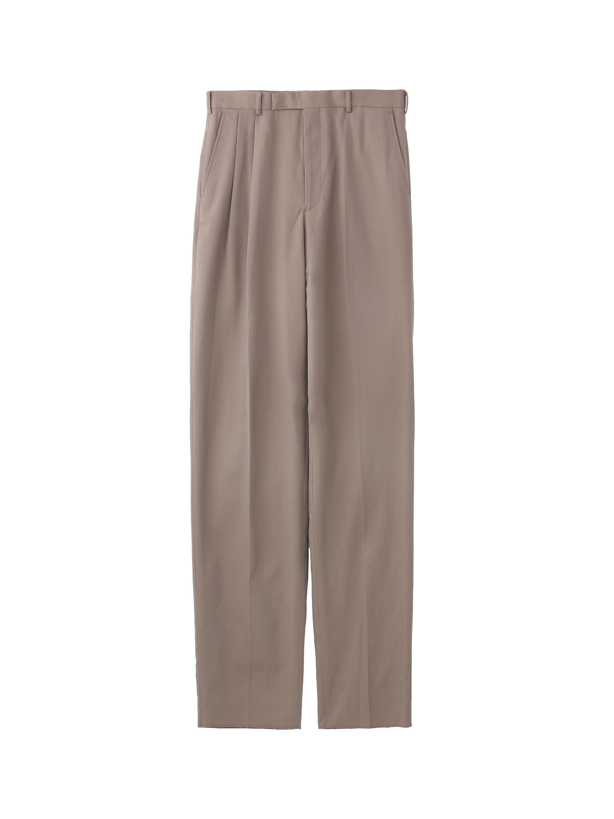 WOOL COTTON TWILL ASYMMETRY TROUSERS