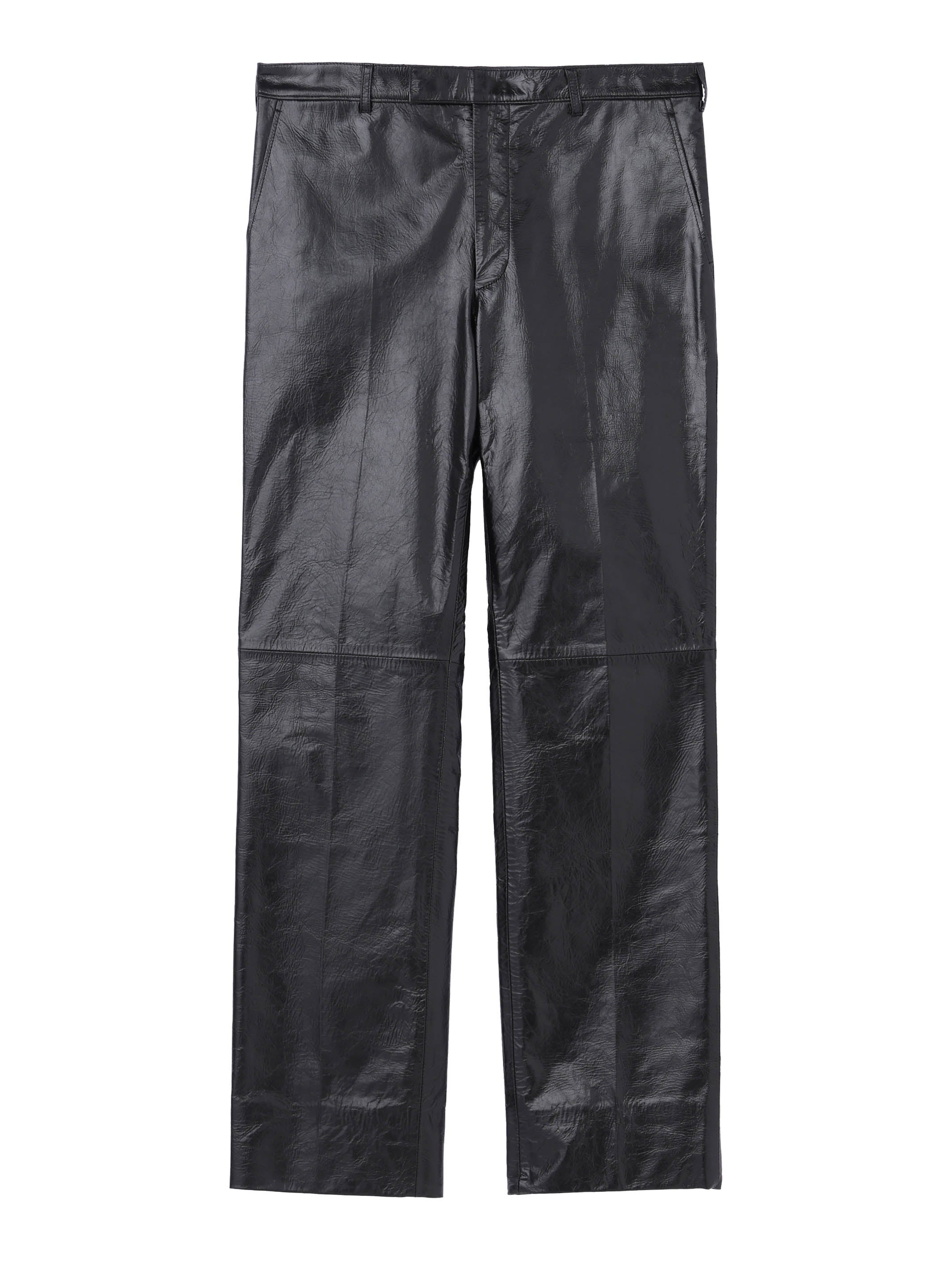 LEATHER STRAIGHT TROUSERS