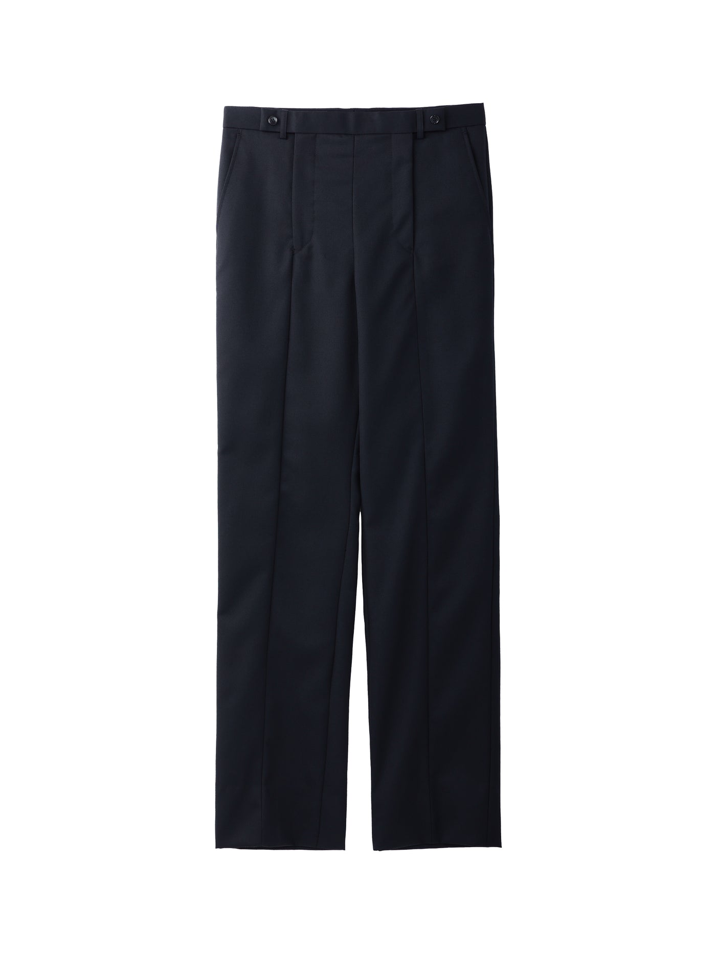 WOOL GABARDINE DOUBLE ZIPPERFLY TROUSERS