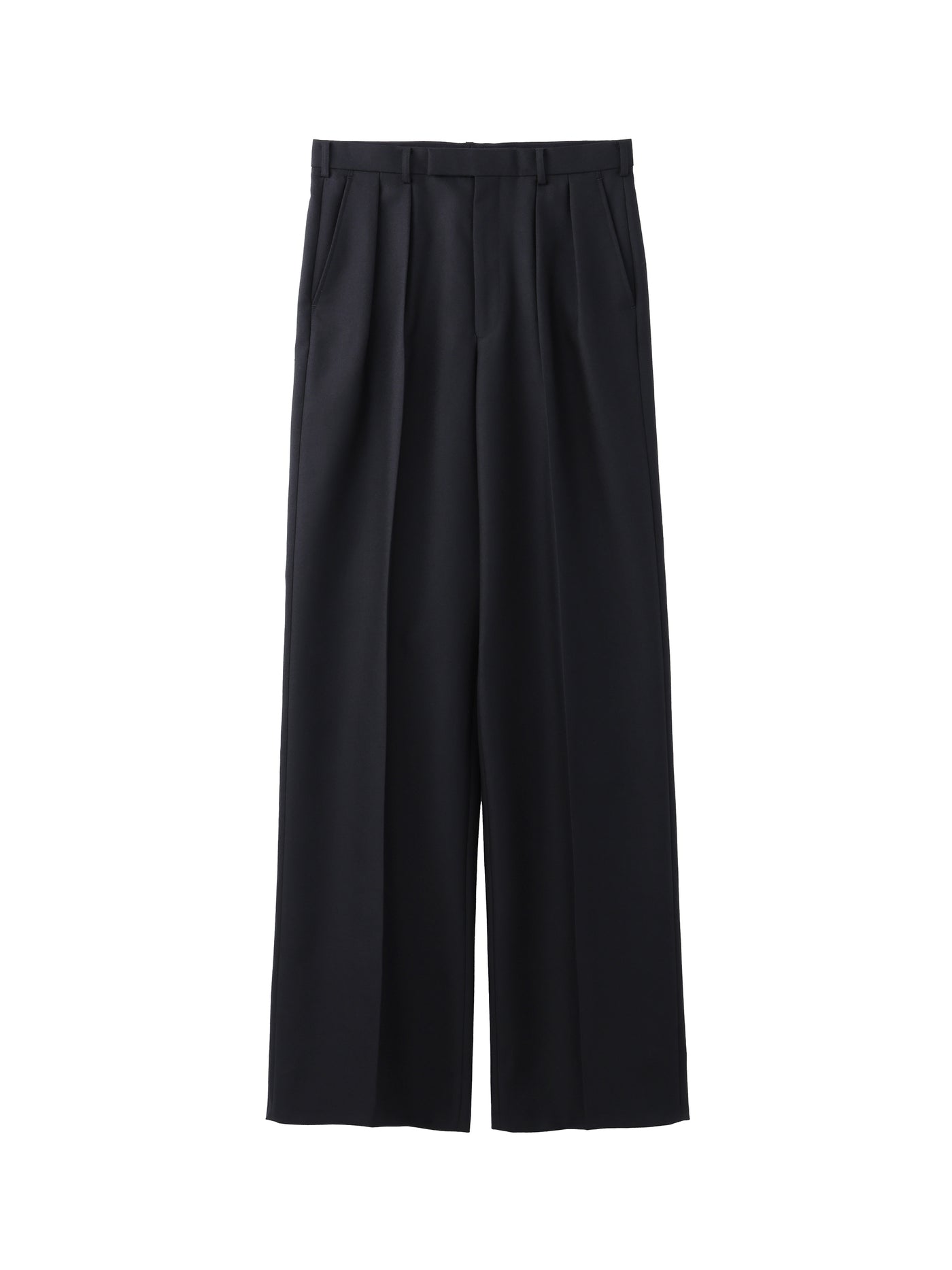 WOOL MOHAIR GABARDINE WIDE TROUSERS