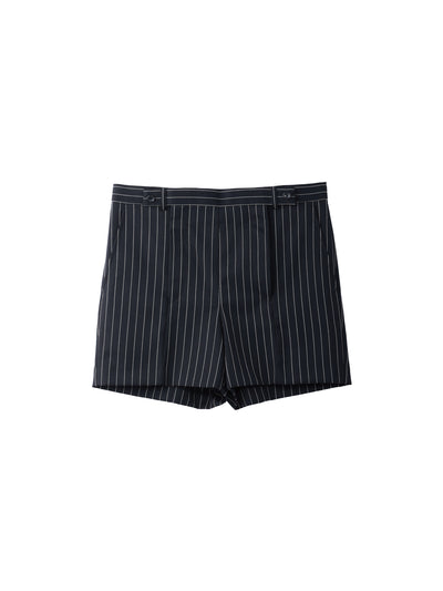 WOOL GABARDINE DOUBLE ZIPPERFLY SHORTS