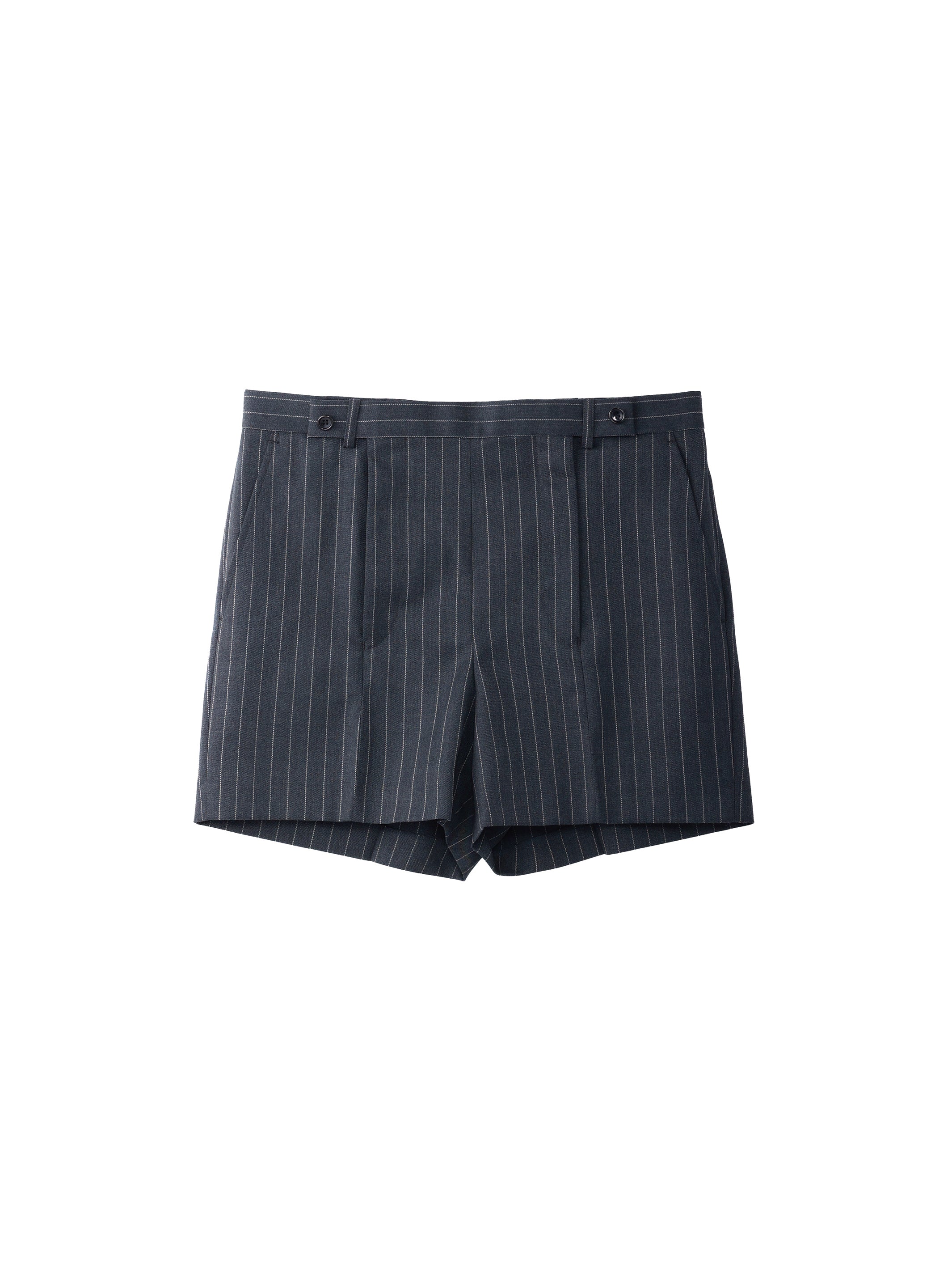 WOOL GABARDINE DOUBLE ZIPPERFLY SHORTS