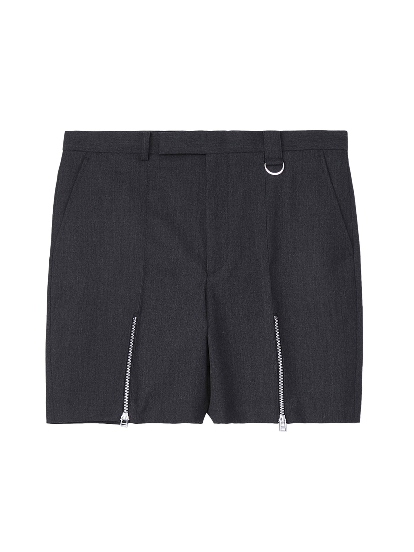 Wool gabardine zip shorts