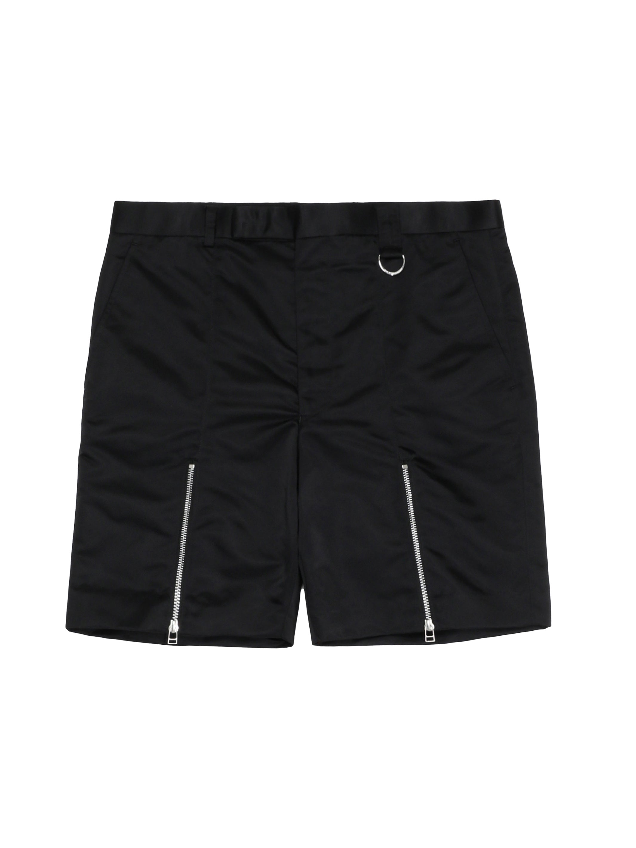 NYLON SATIN ZIP SHORTS