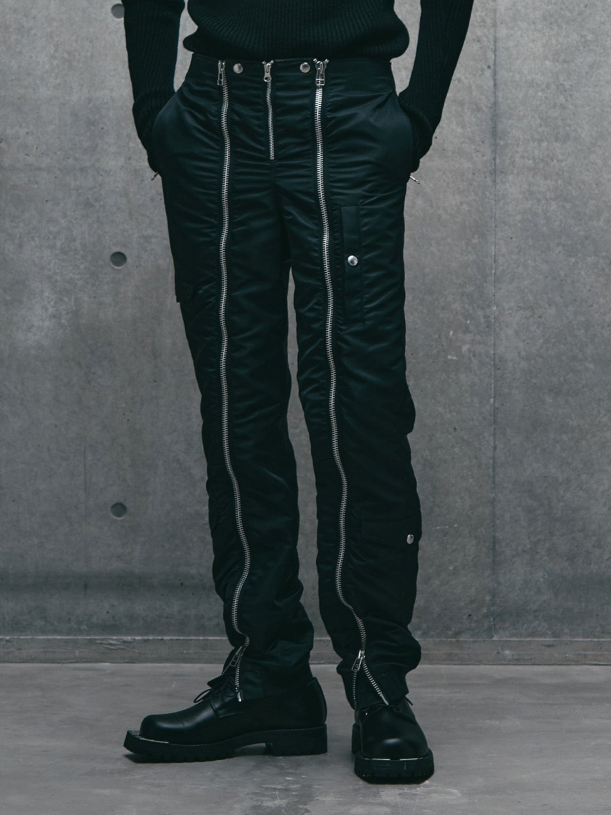 NYLON TWILL BOMBER PANTS