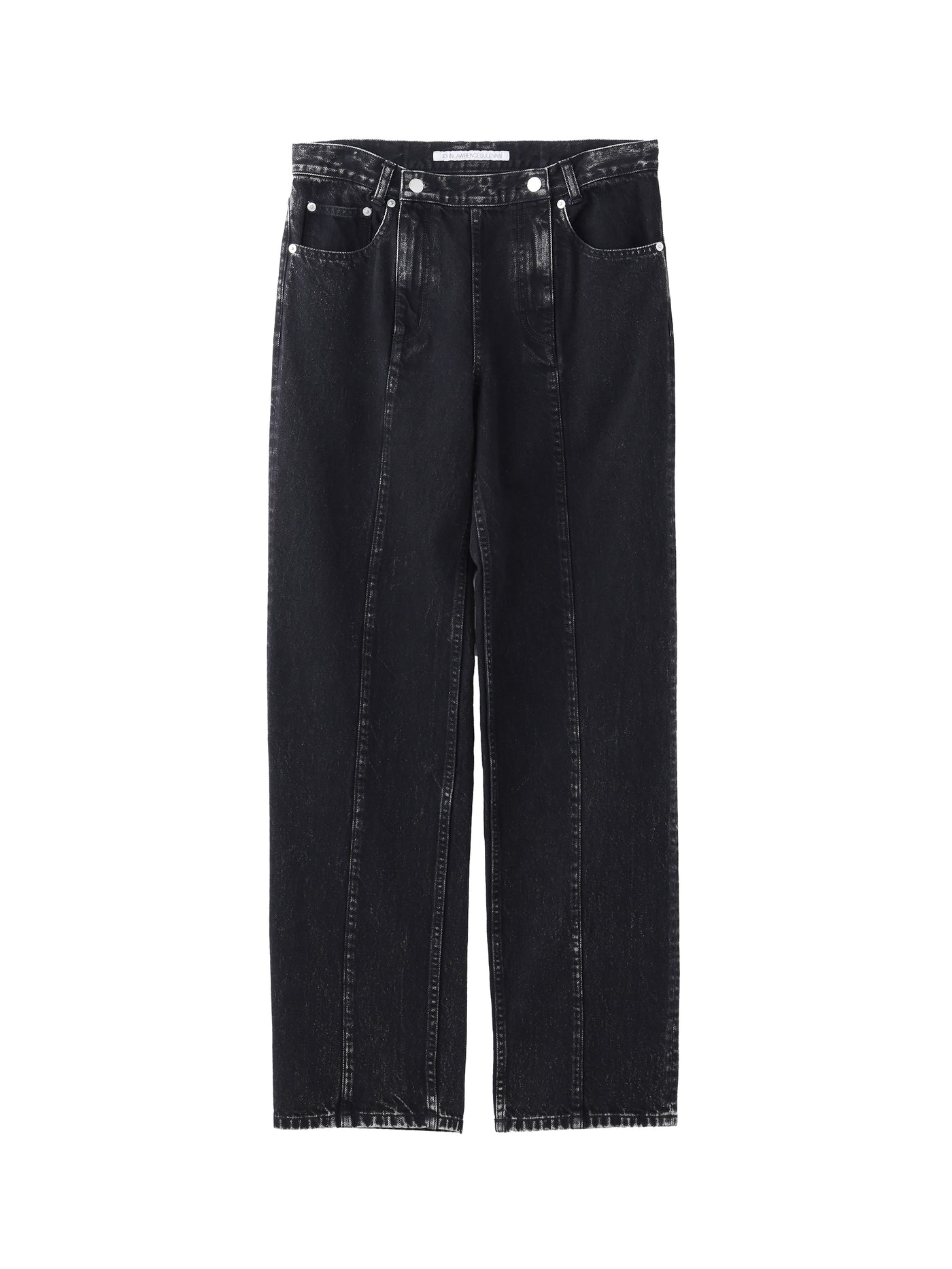 WASHED DENIM DOUBLE ZIPPERFLY PANTS