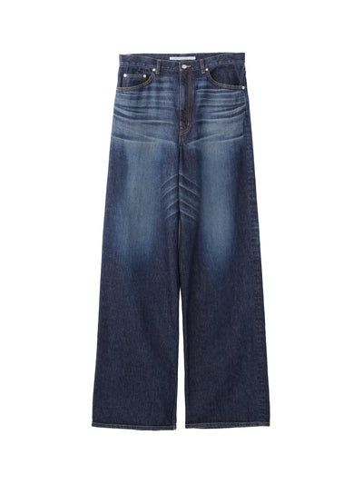 WASHED DENIM WIDE PANTS