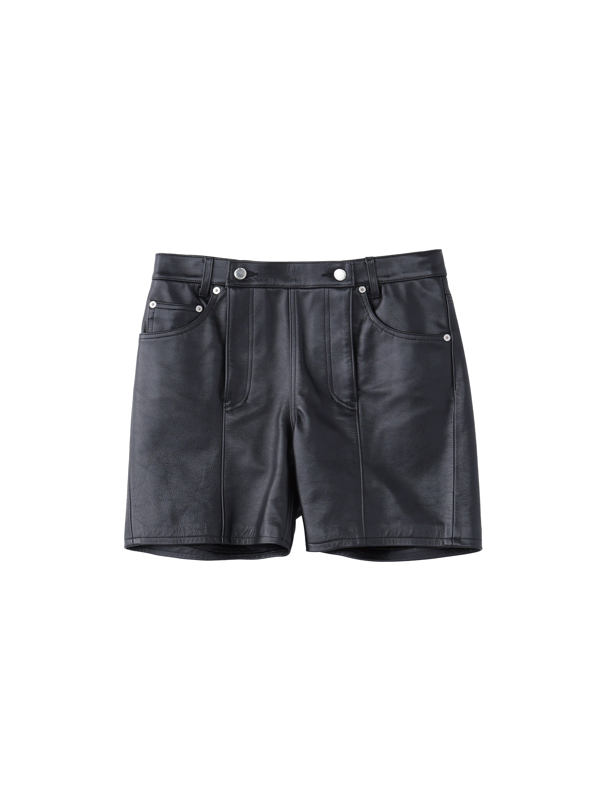 LEATHER DOUBLE ZIPPERFLY SHORTS