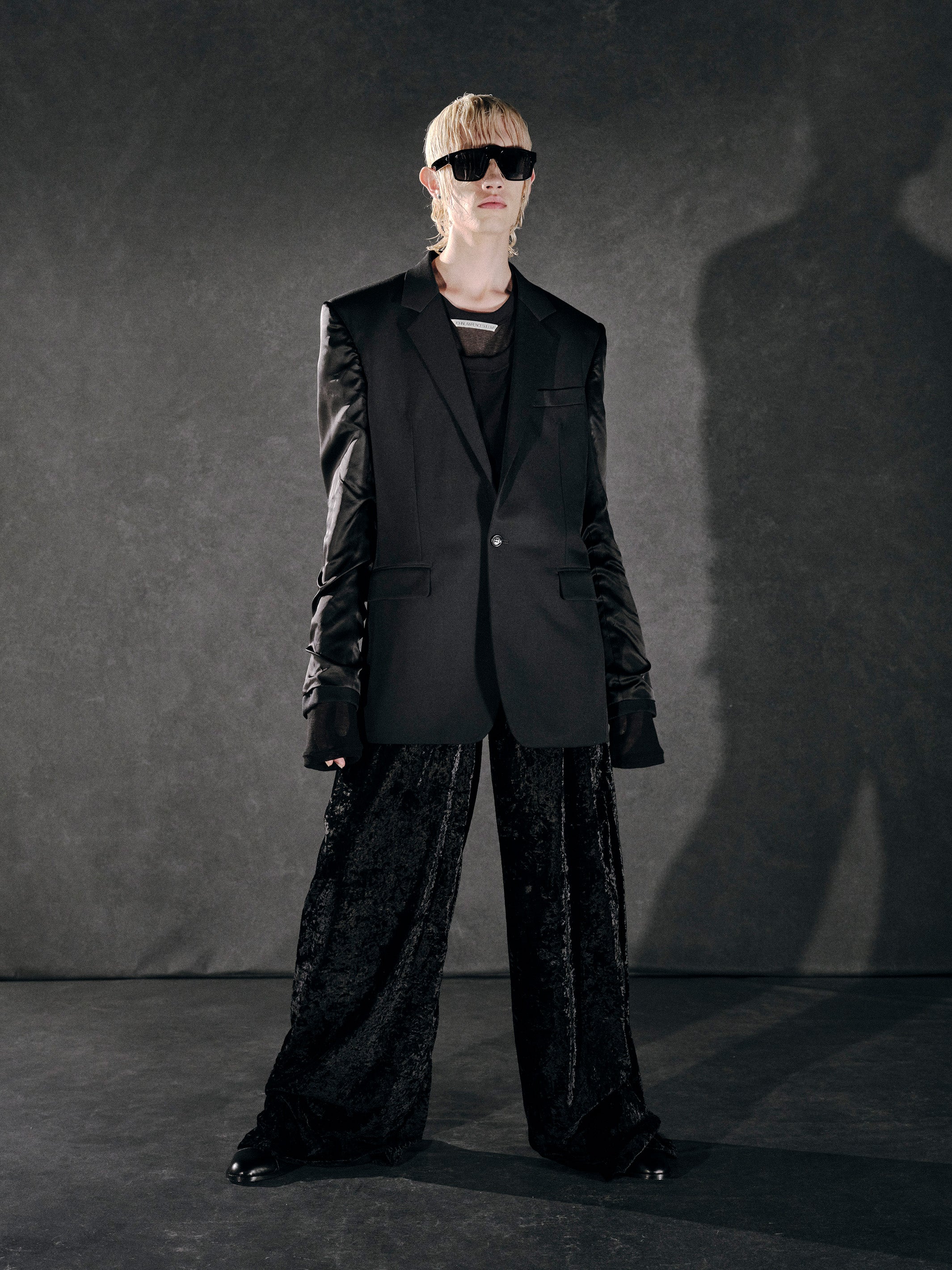CRUSHED VELVET WIDE PANTS