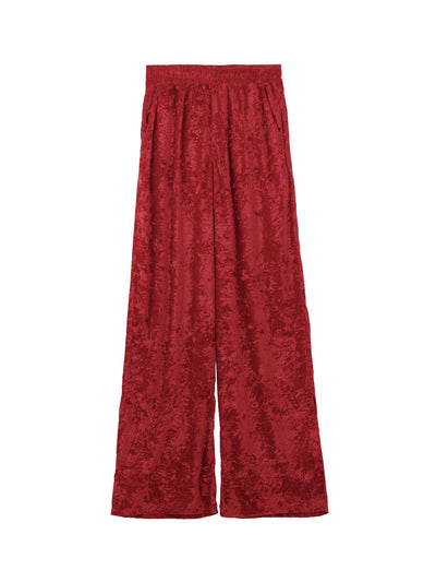 CRUSHED VELVET WIDE PANTS