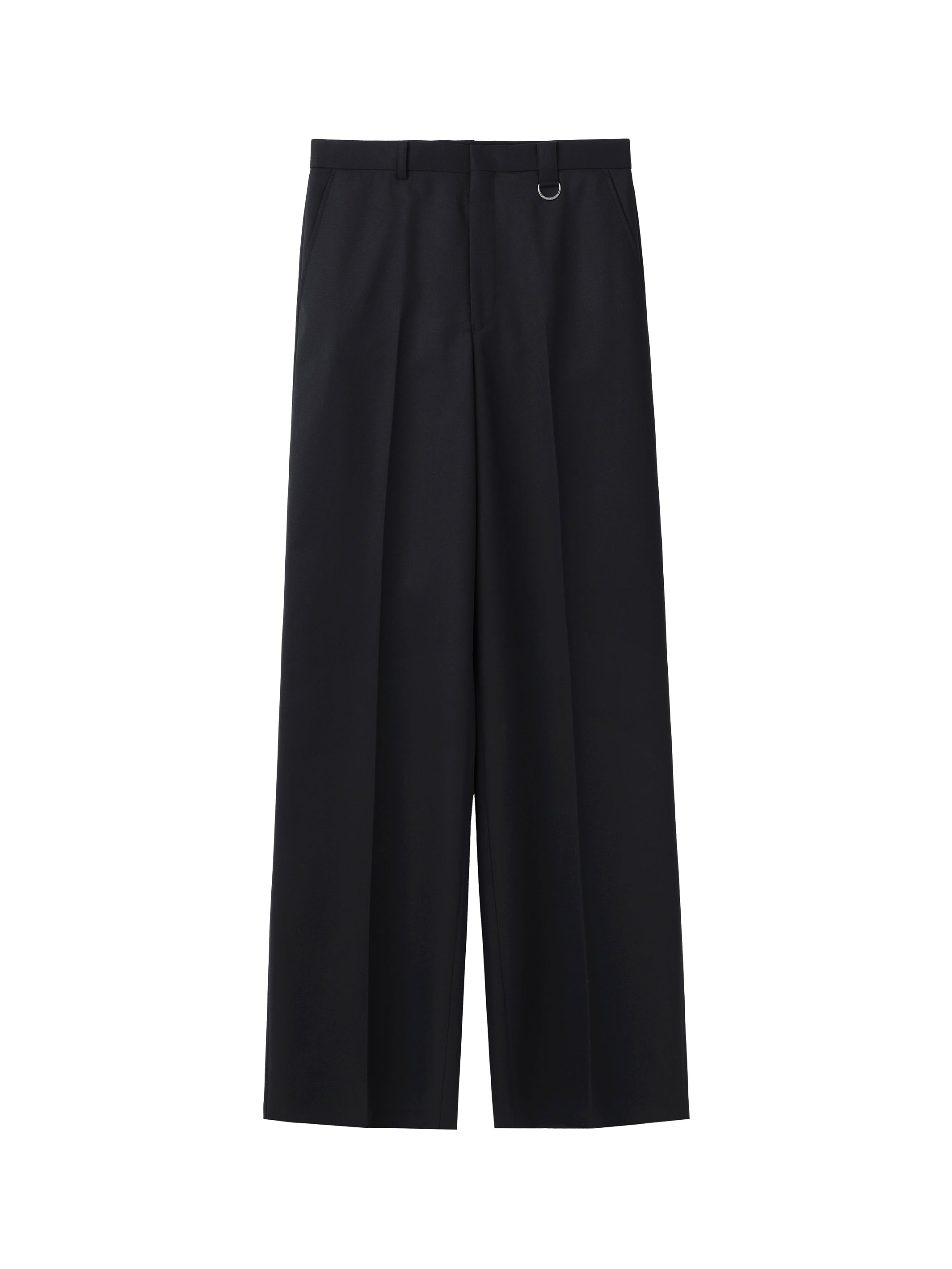WOOL GABARDINE WIDE TROUSERS