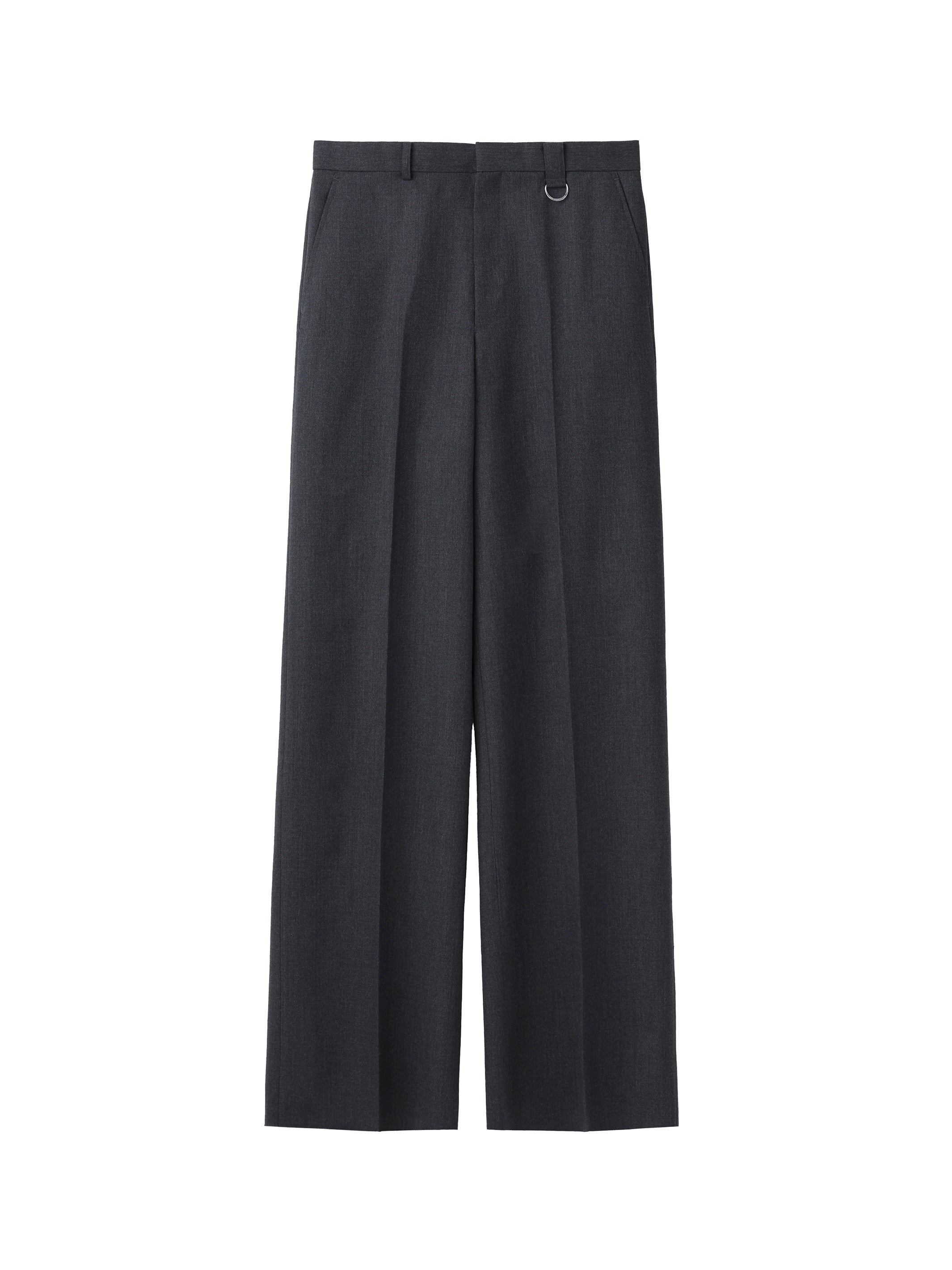 WOOL GABARDINE WIDE TROUSERS
