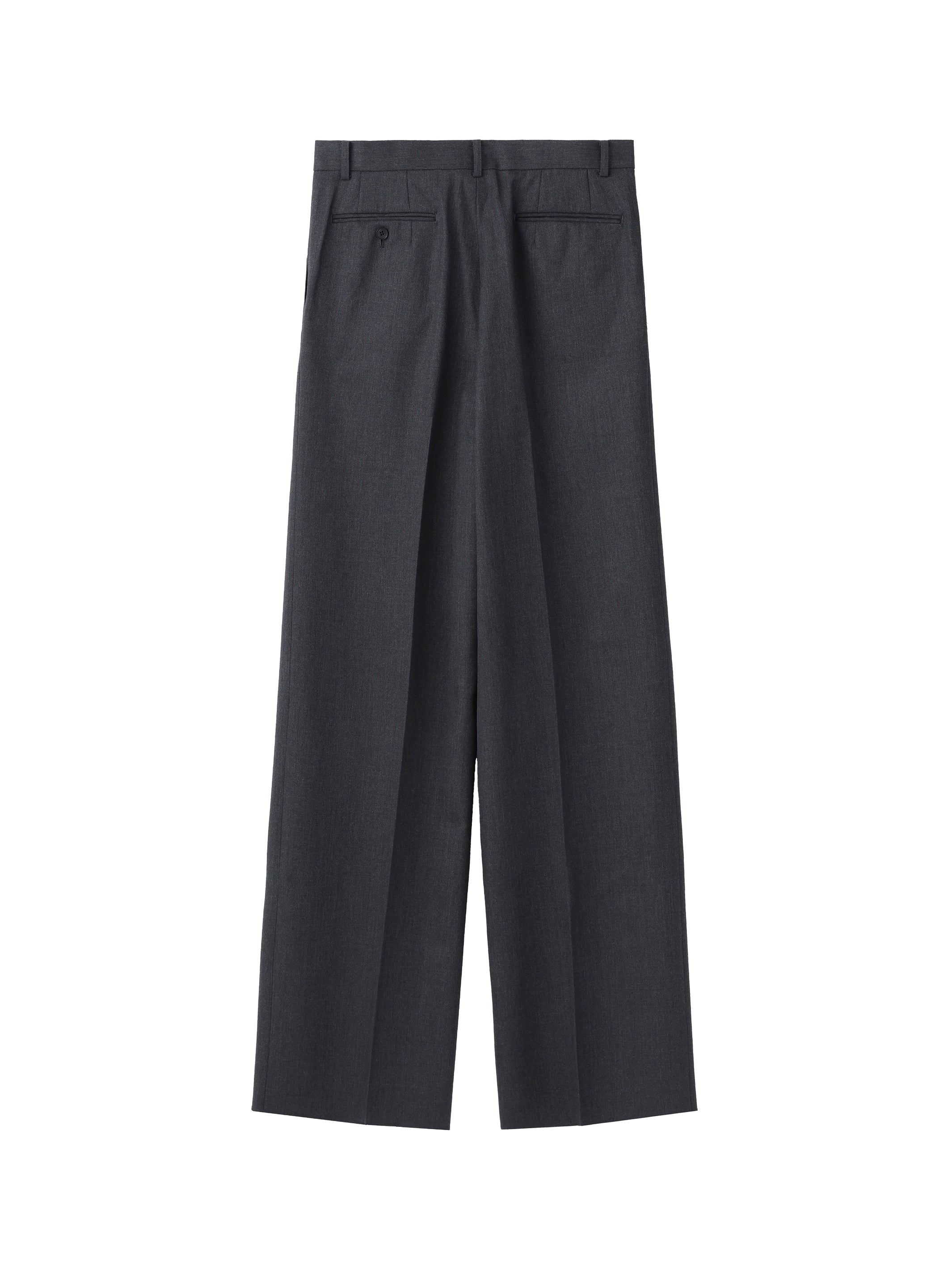 WOOL GABARDINE WIDE TROUSERS