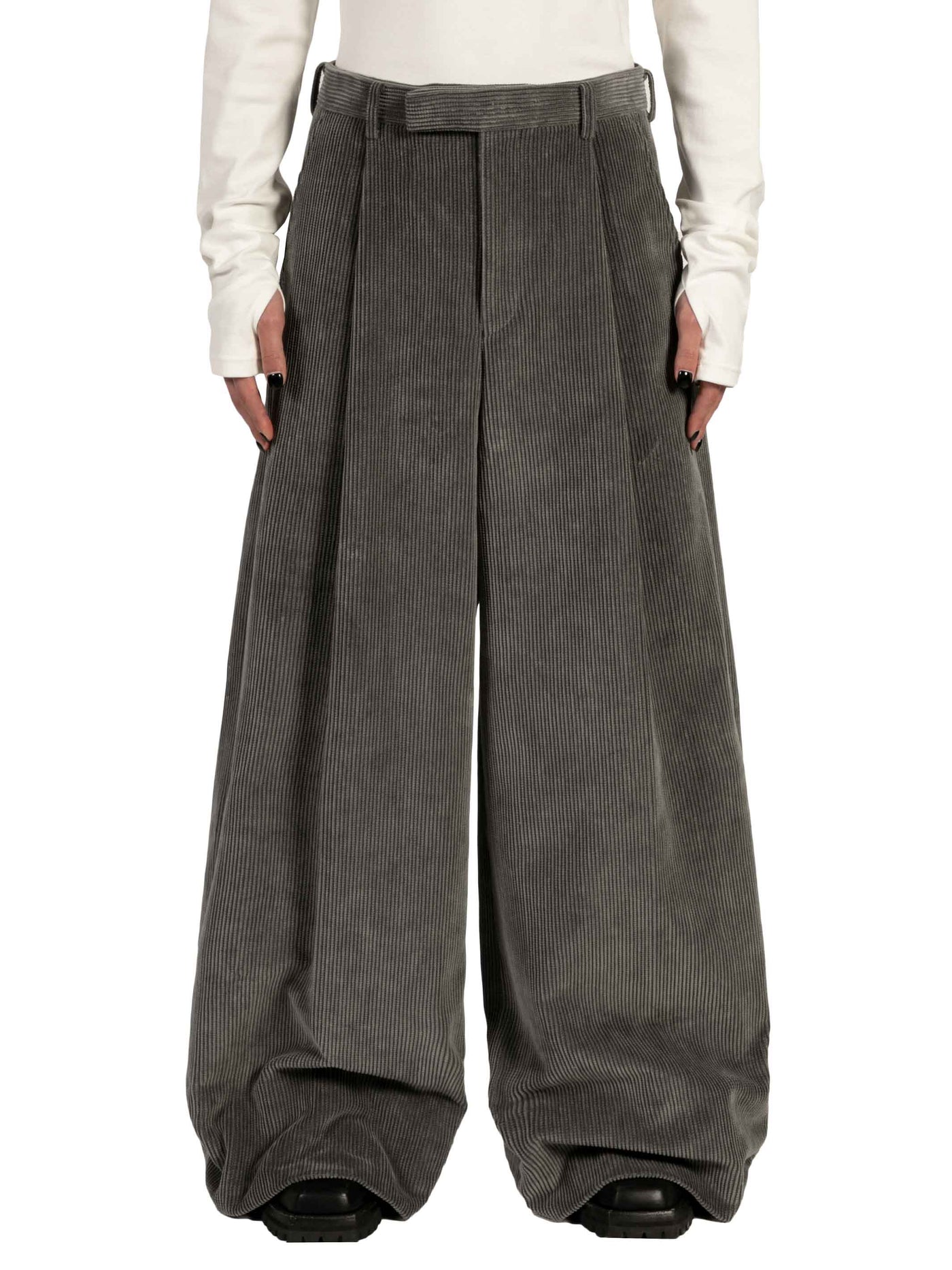 Cotton corduroy wide trousers