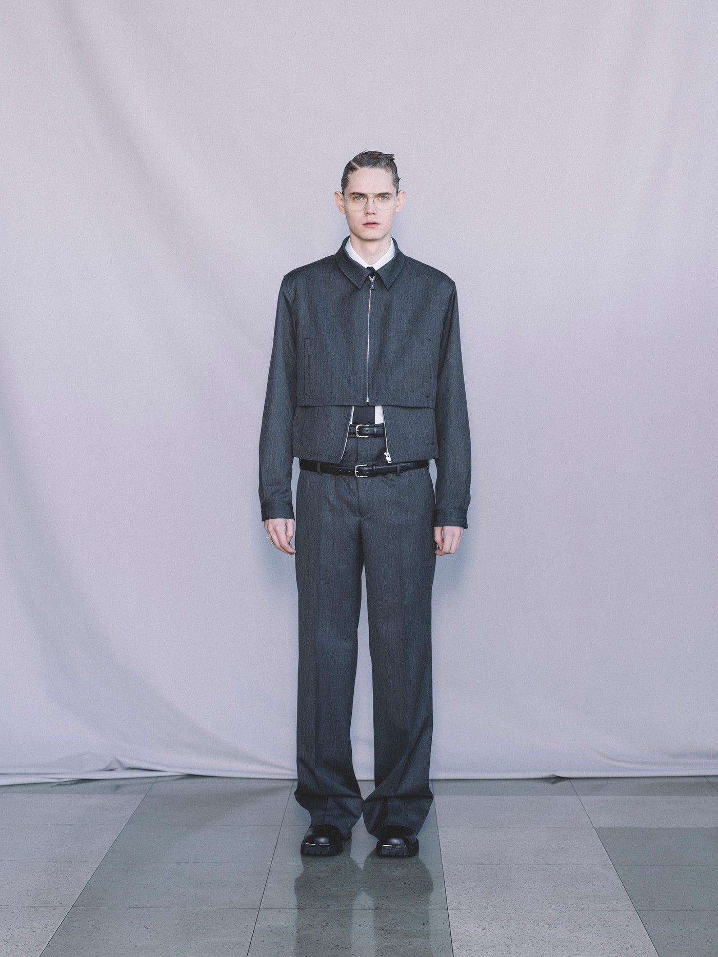 Wool Gabardine Double Stacked Trousers