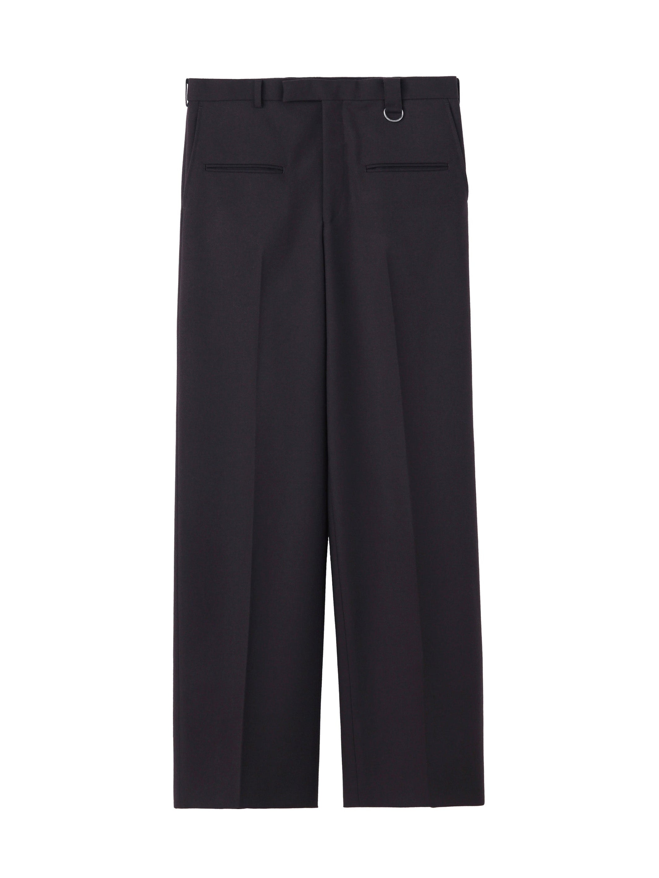 WOOL BARATHEA FLONT POCKET WIDE TROUSERS