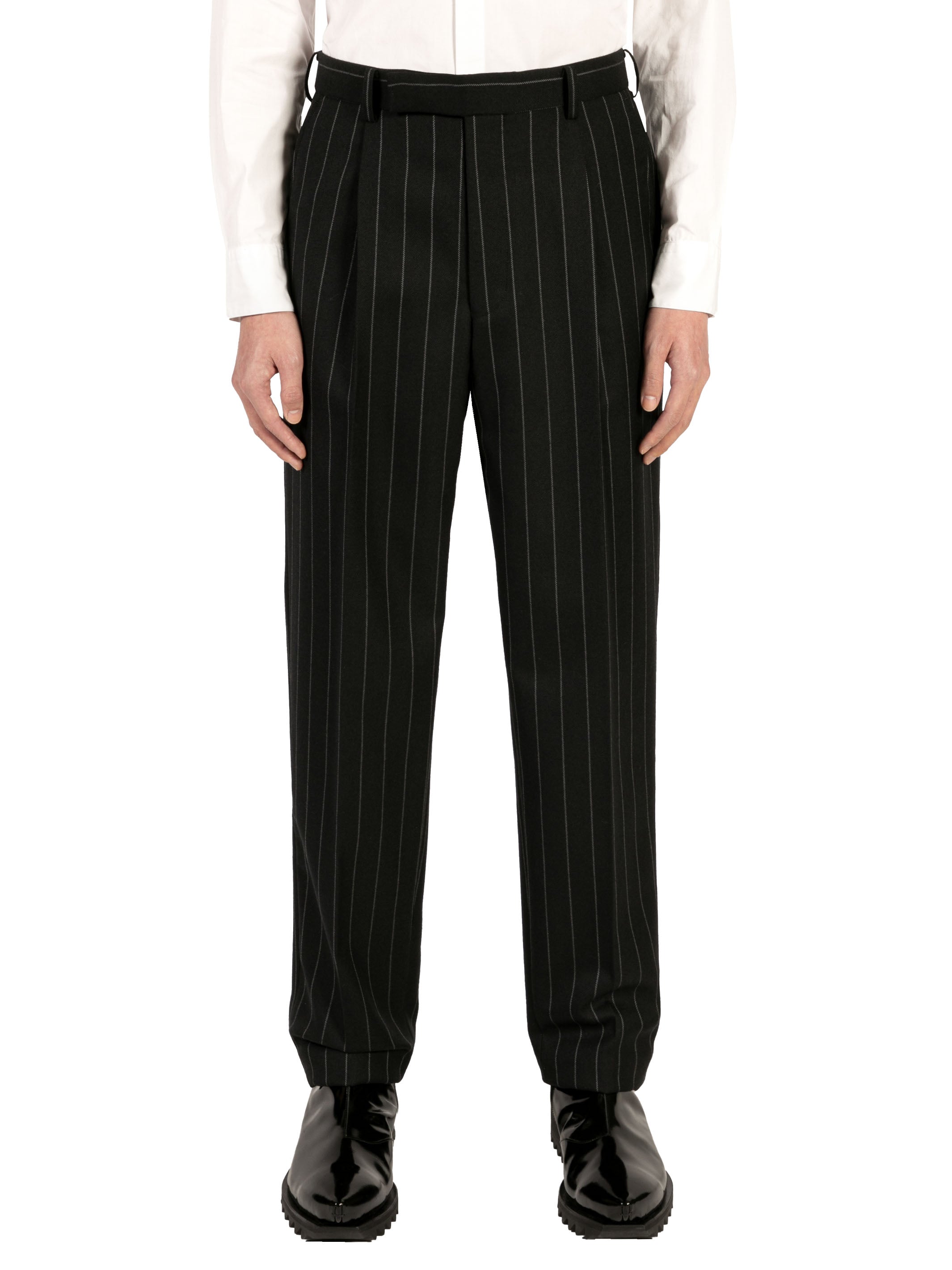 Wool Stripe PLEATED TROUSERS