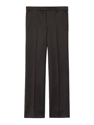 Wool satin straight trousers