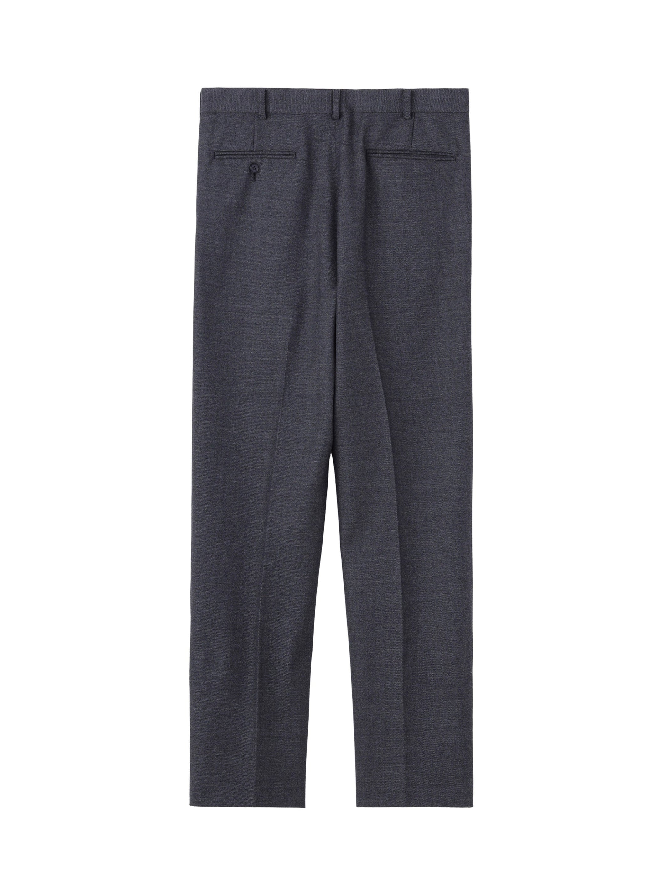 WOOL GABARDINE TUCKED TROUSERS
