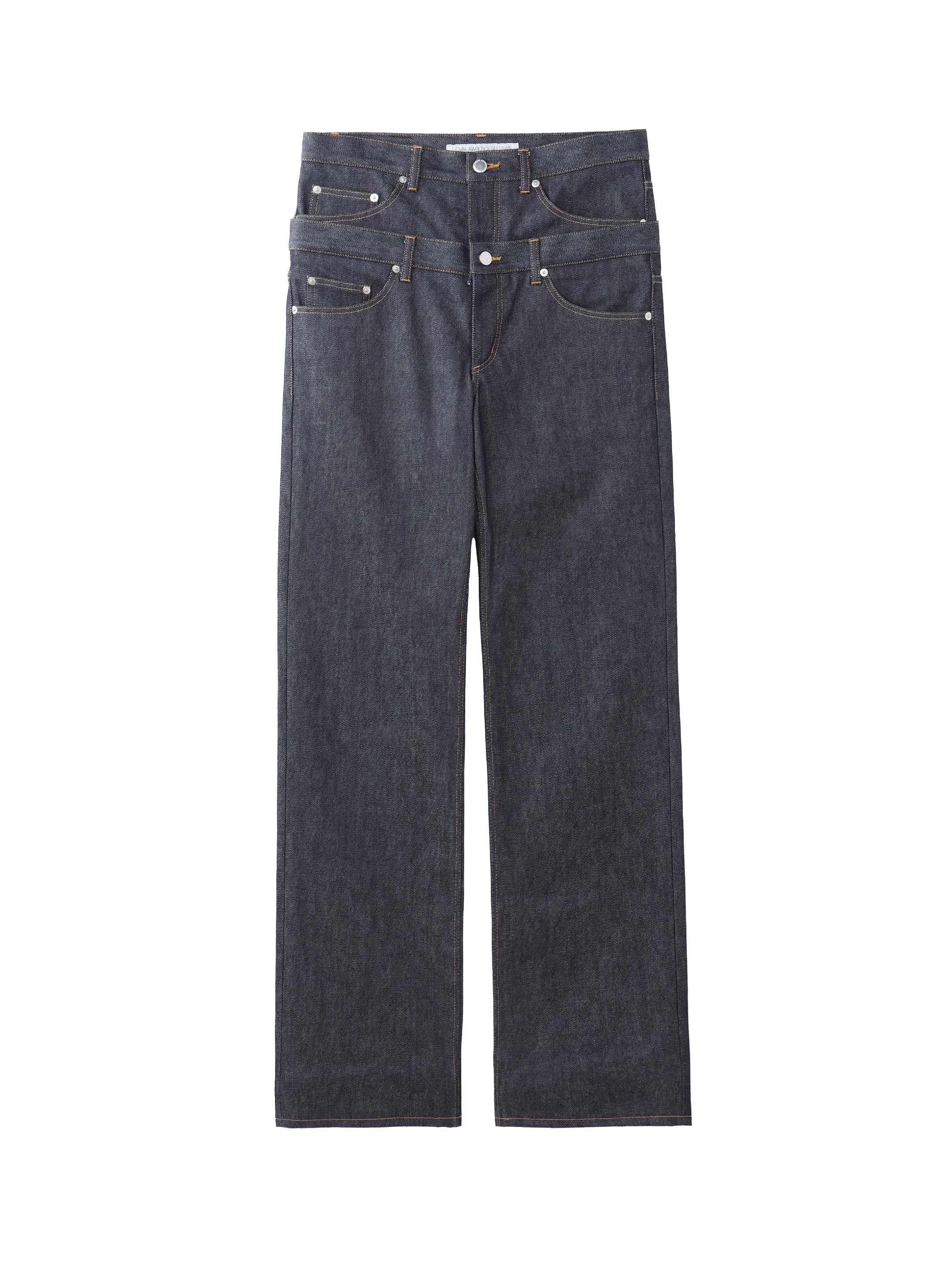 RIGID DENIM DOUBLE STACKED PANTS