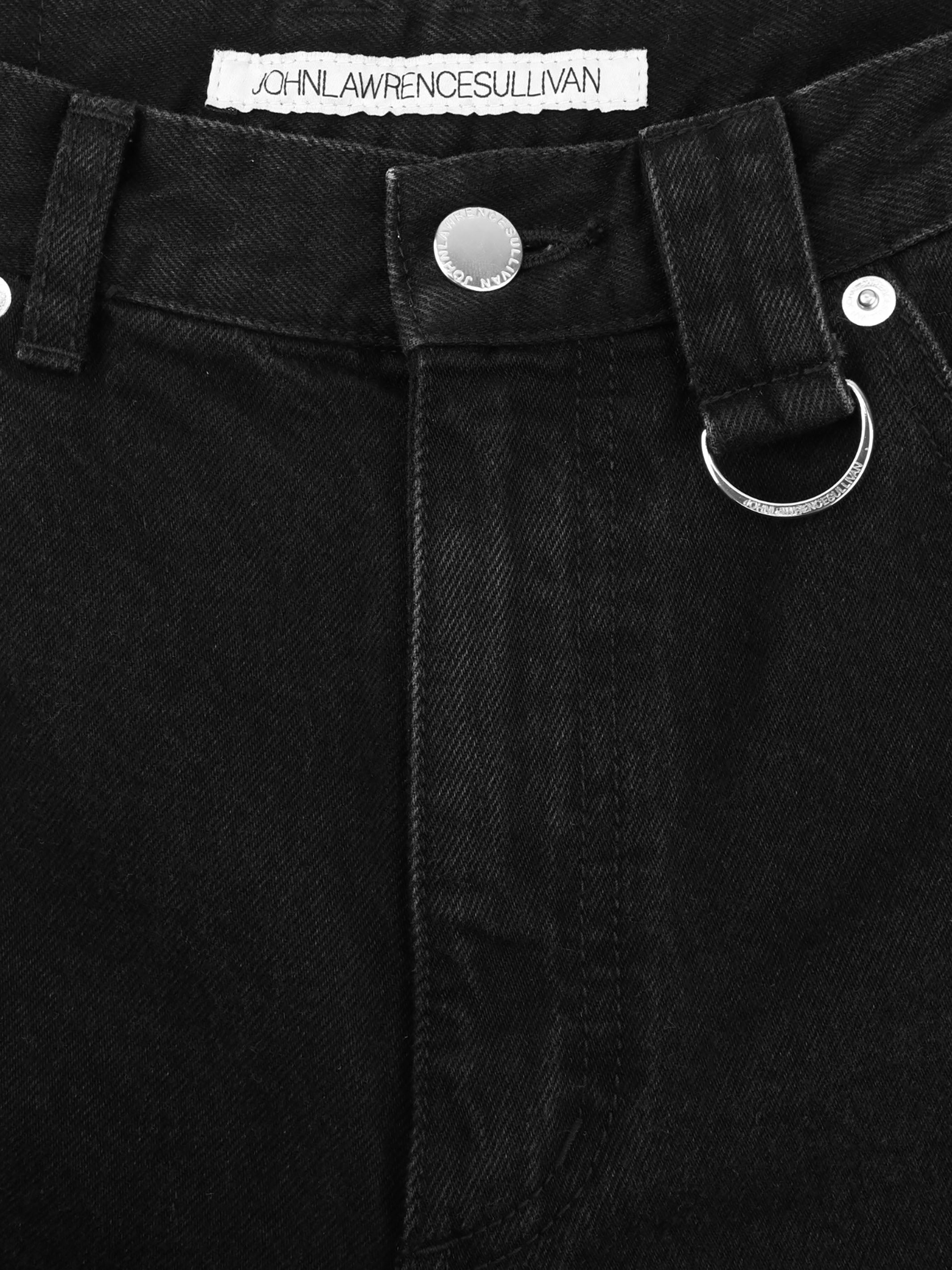 WASHED DENIM SEAM TUCK PANTS