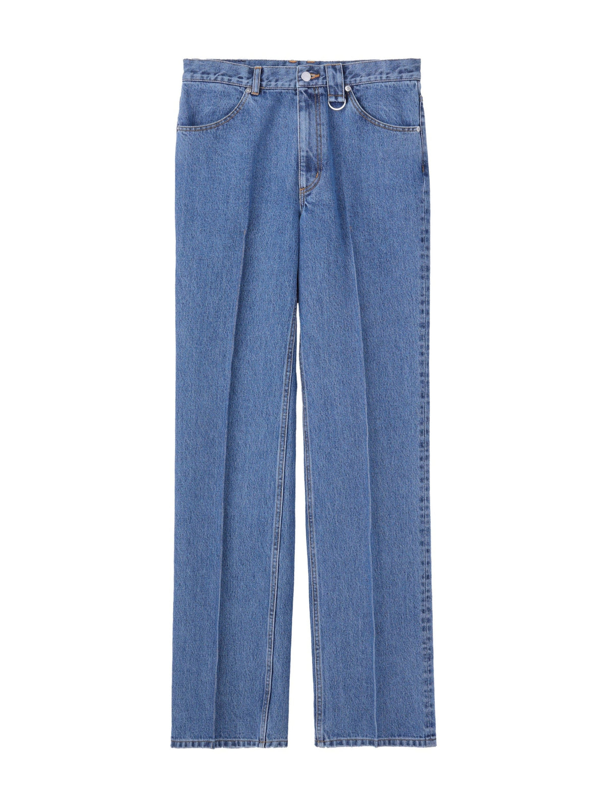 WASHED DENIM SEAM TUCK PANTS | INDIGO