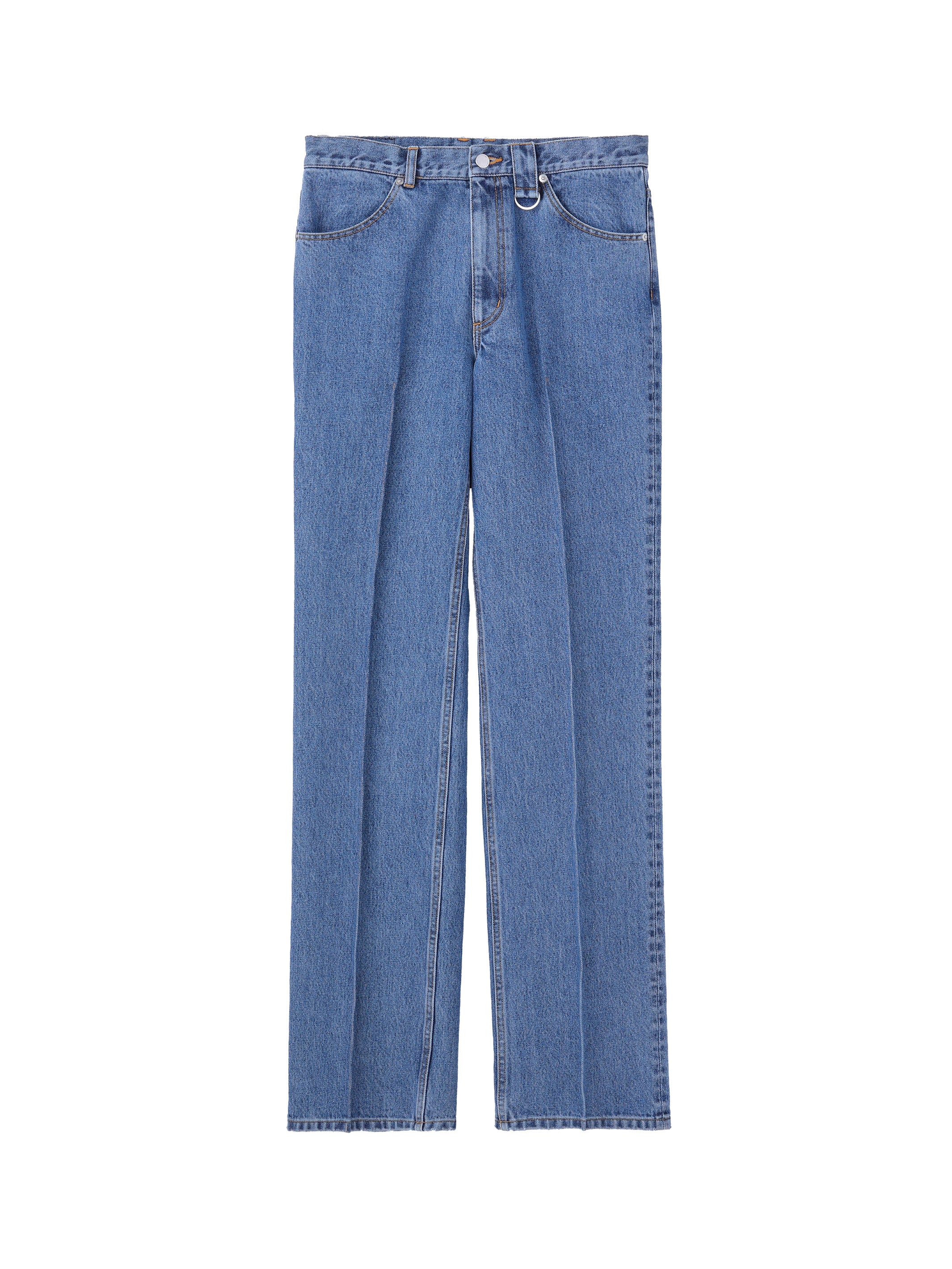 WASHED DENIM SEAM TUCK PANTS