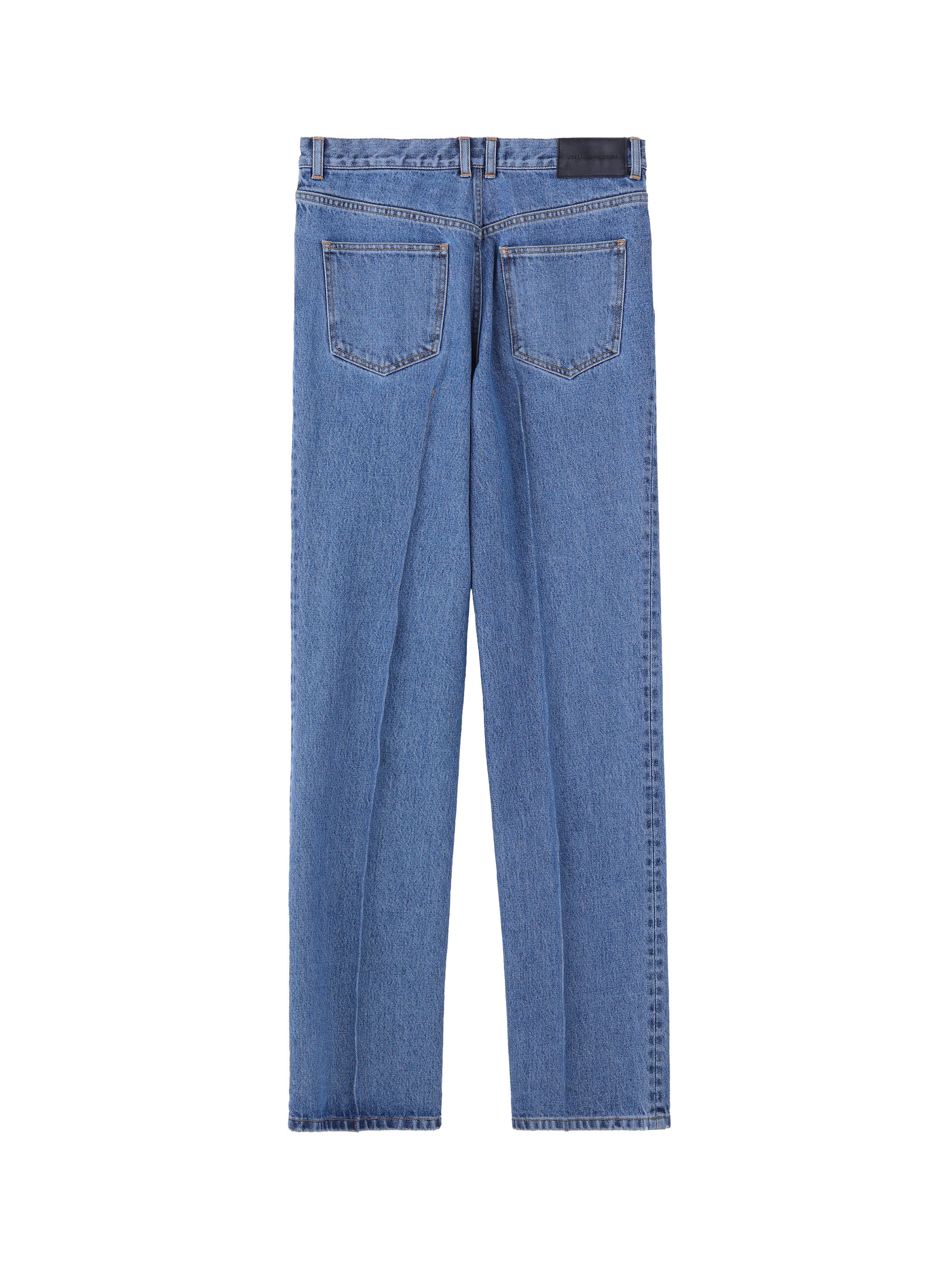 WASHED DENIM SEAM TUCK PANTS