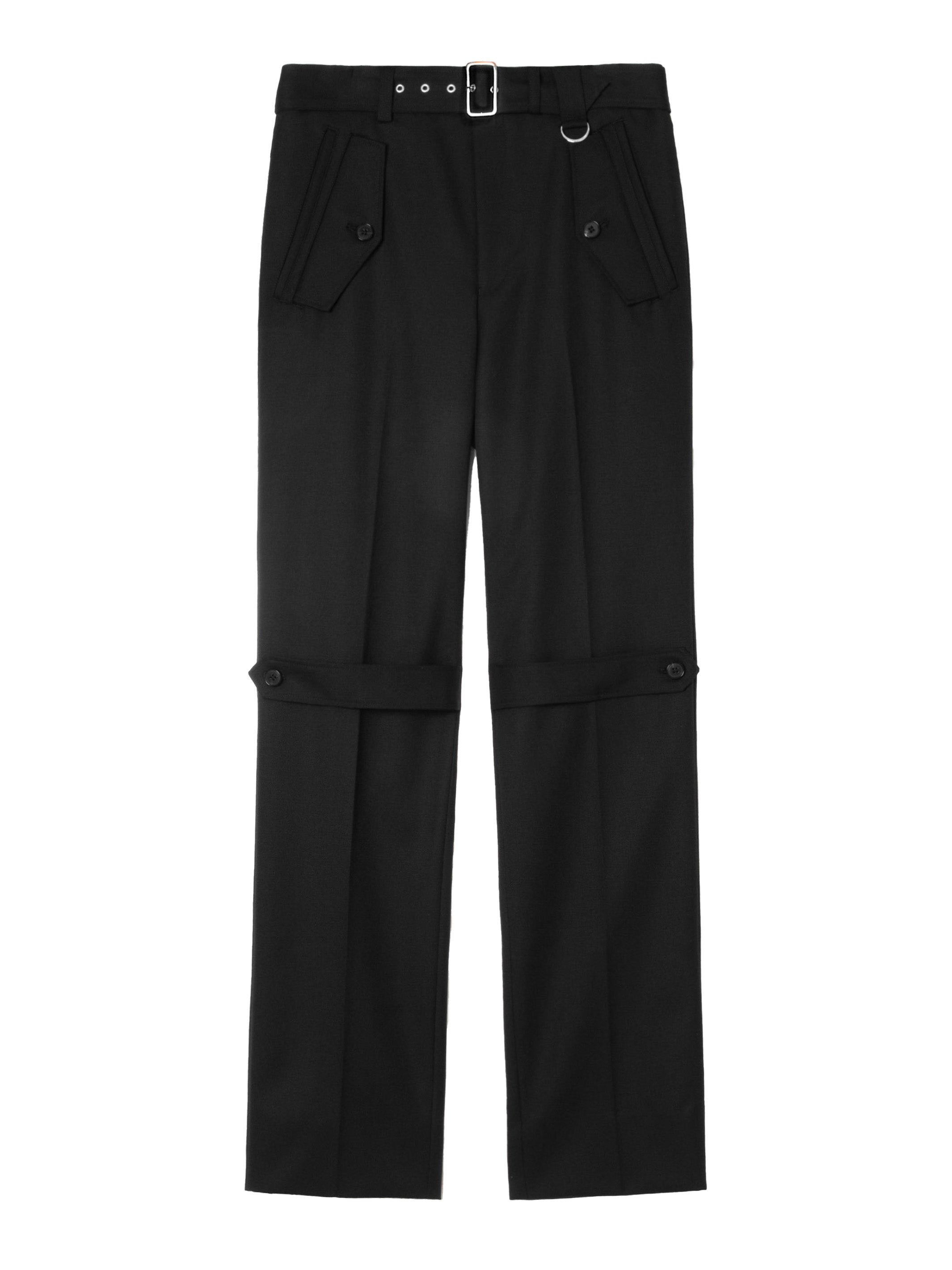 Wool GABARDINE TRENCH TROUSERS
