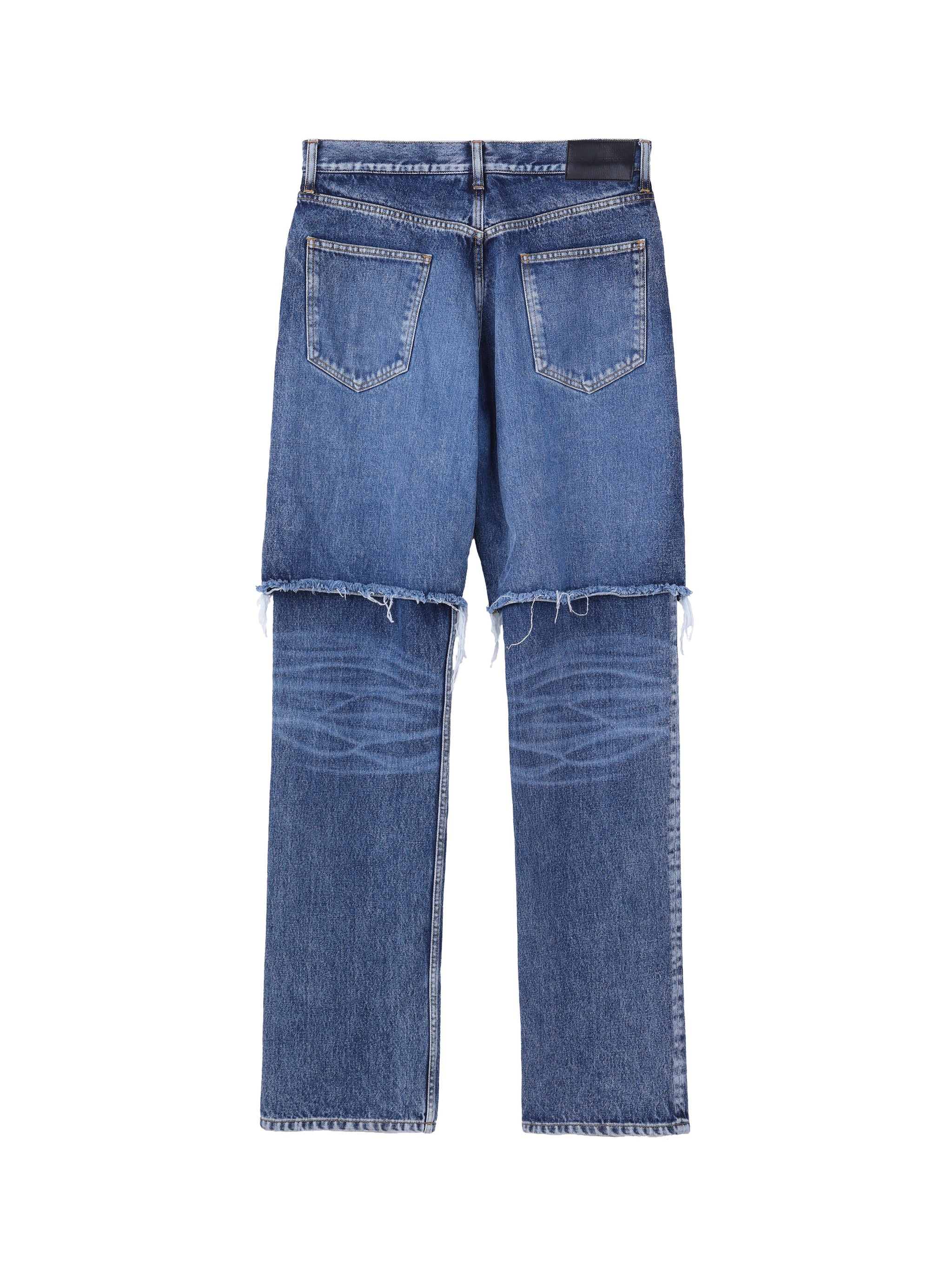 WASHED DENIM LAYERED PANTS