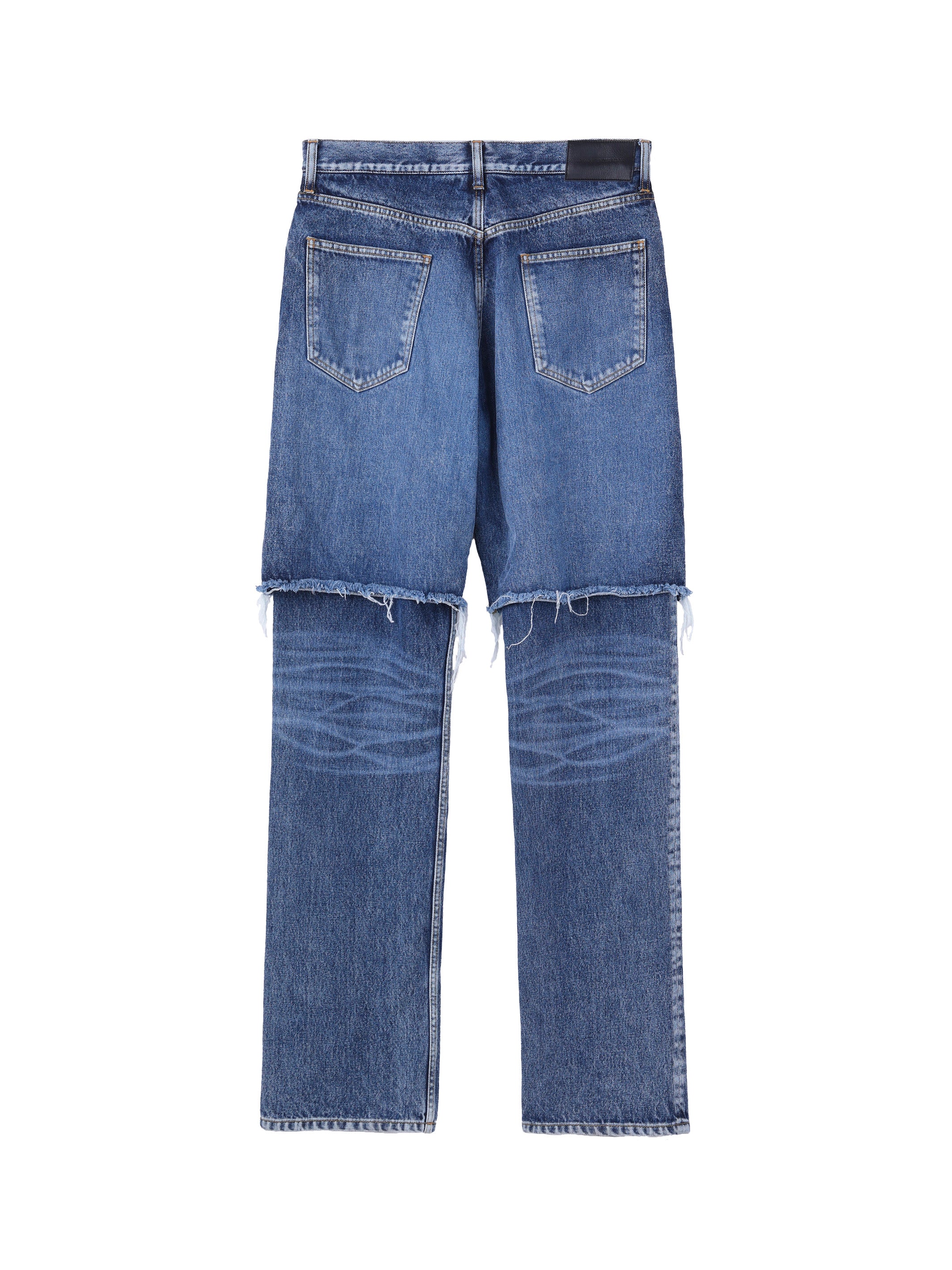 WASHED DENIM LAYERED PANTS