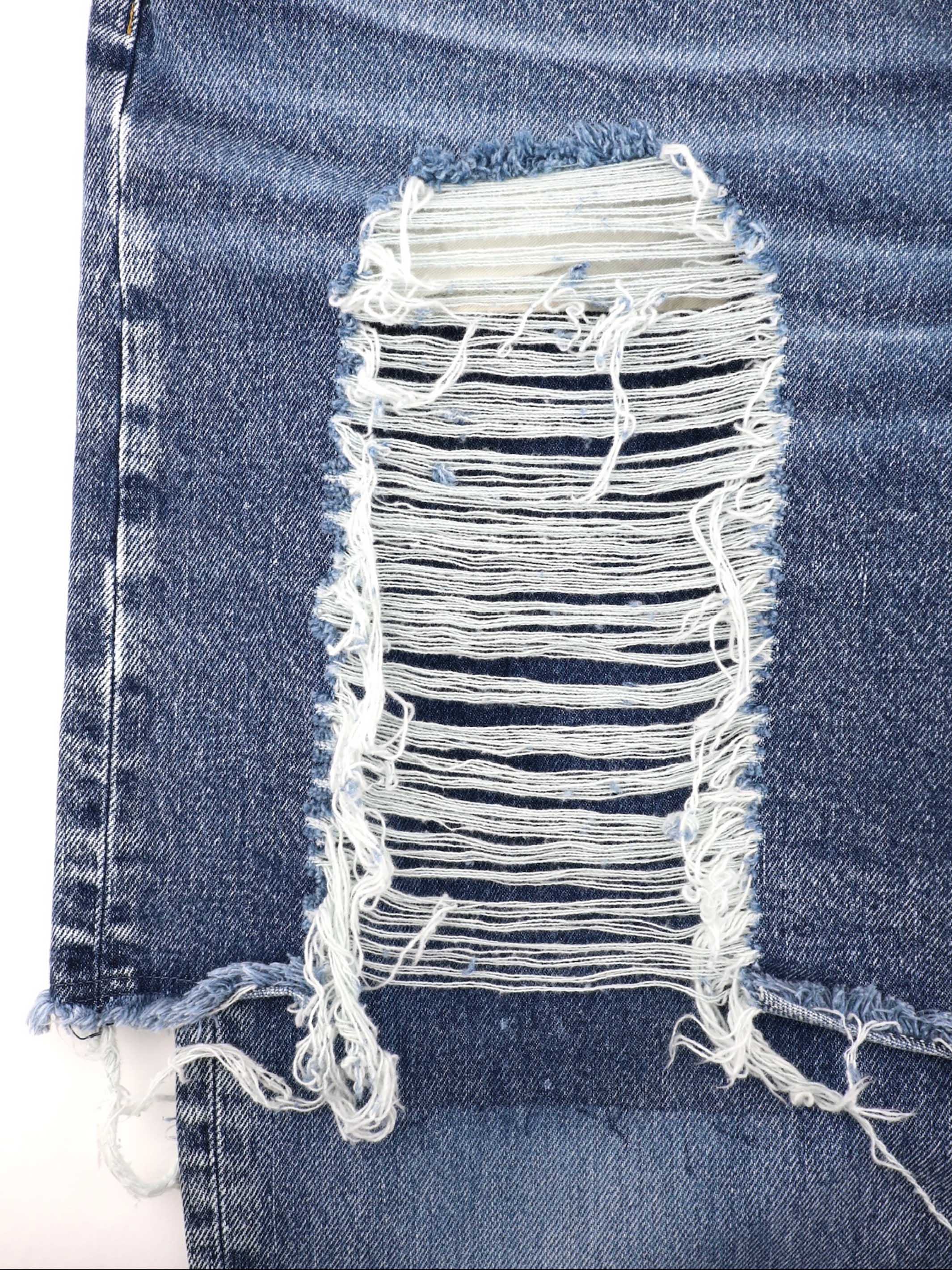 WASHED DENIM LAYERED PANTS