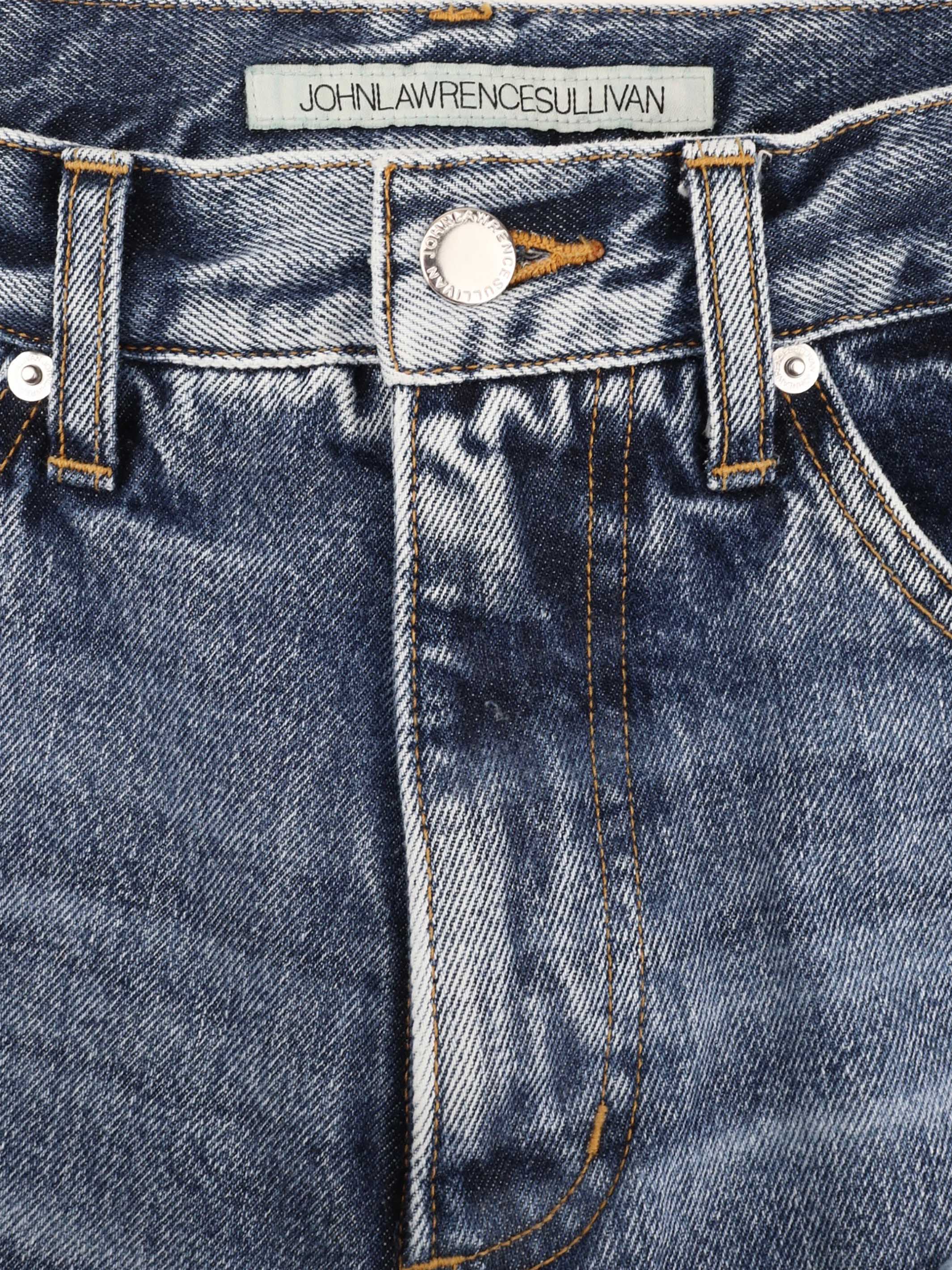 WASHED DENIM LAYERED PANTS
