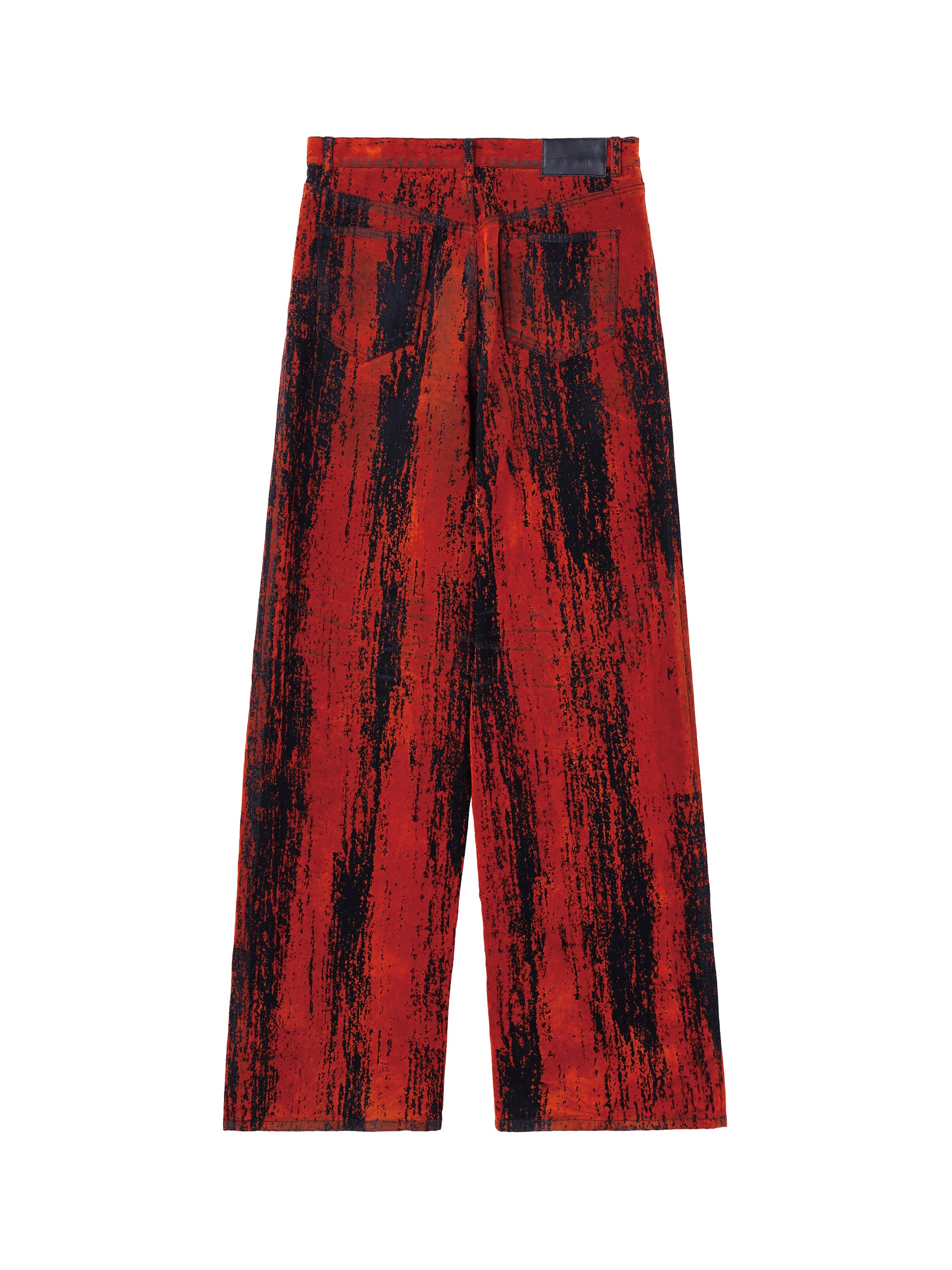 FLOCKED DENIM WIDE PANTS