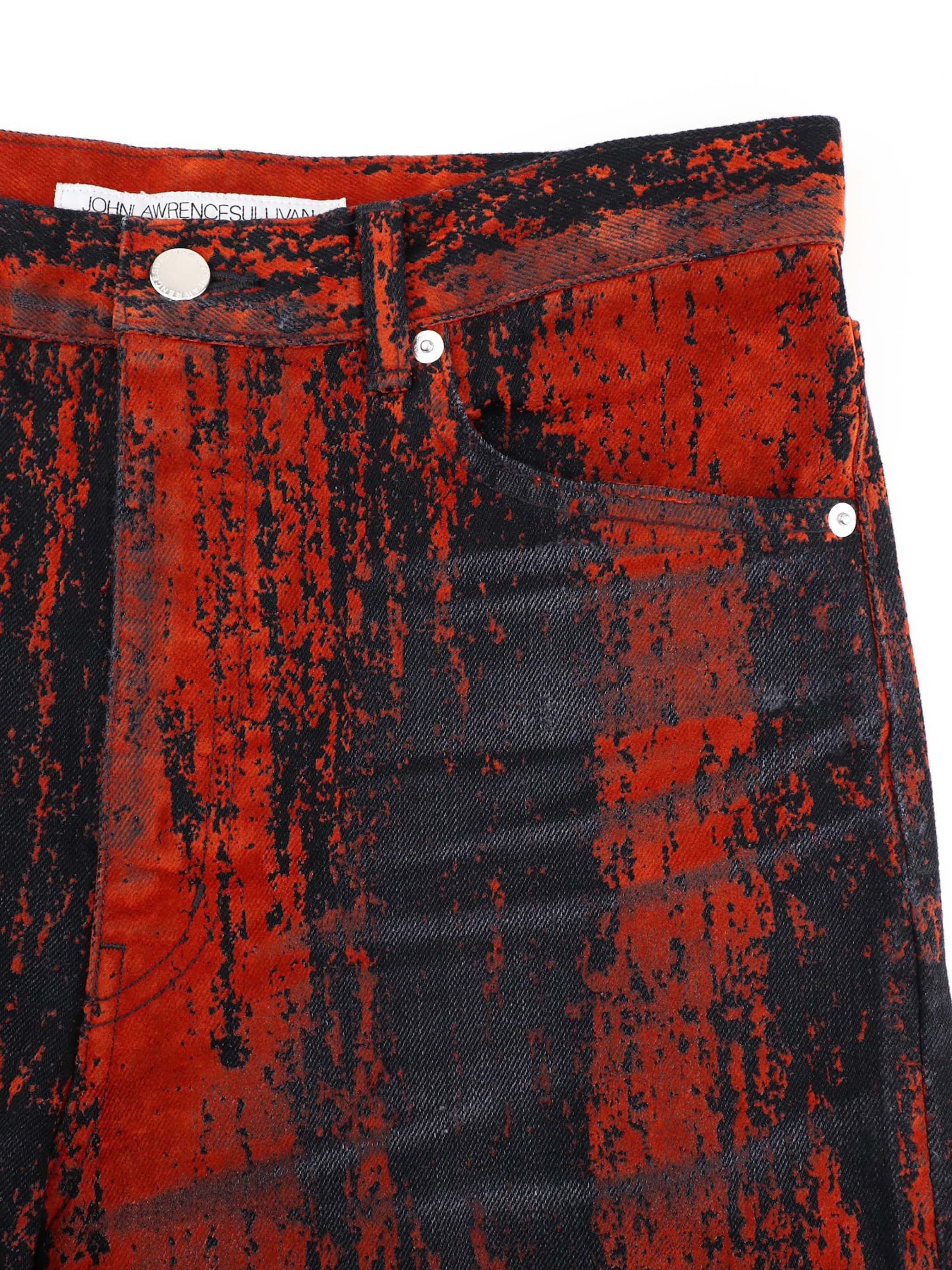 FLOCKED DENIM WIDE PANTS
