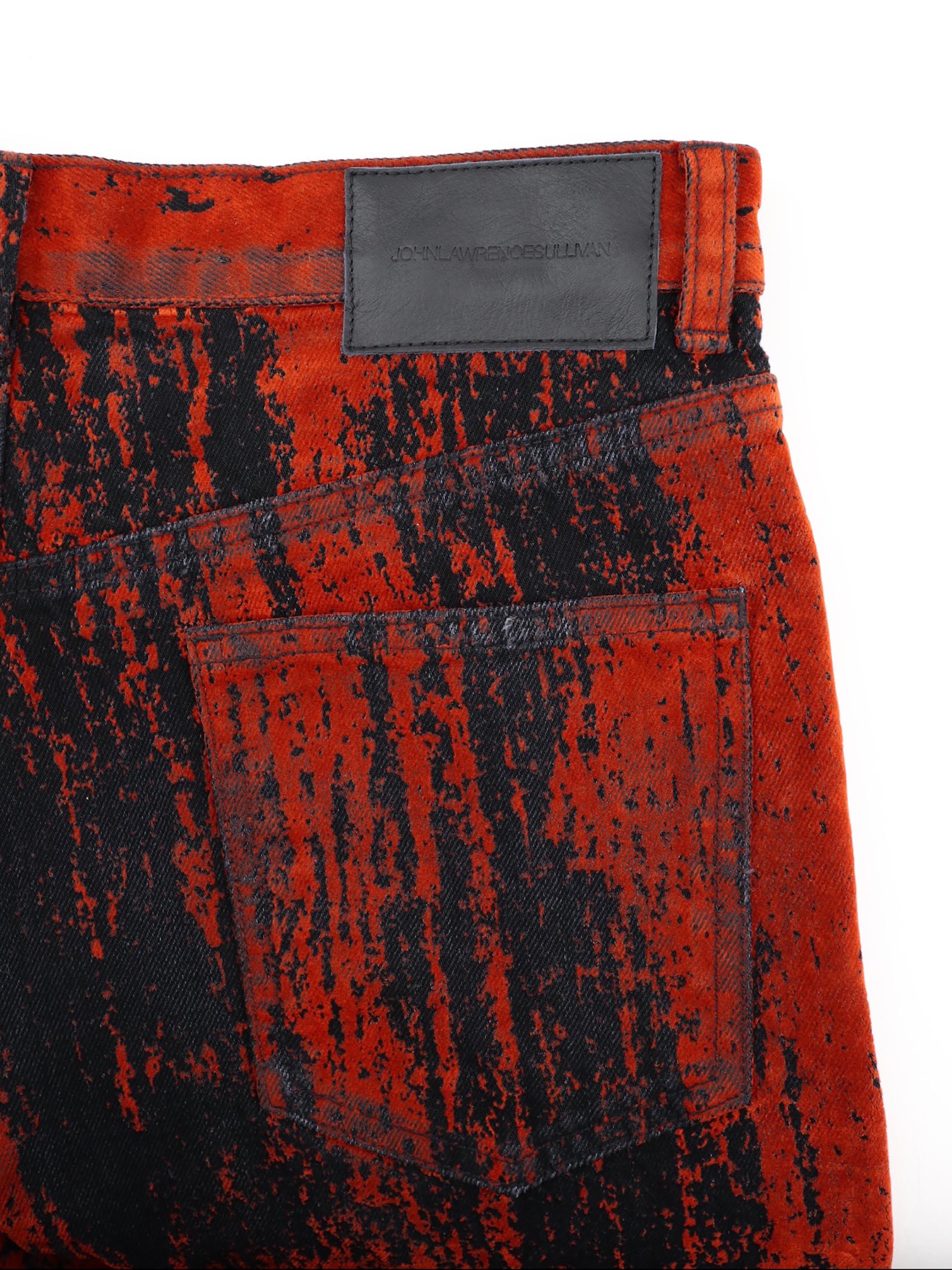 FLOCKED DENIM WIDE PANTS