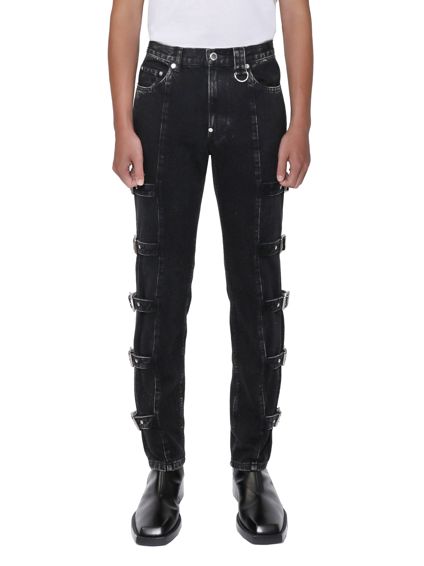 Washed Denim Bondage Jeans | Black | John Lawrence Salivan