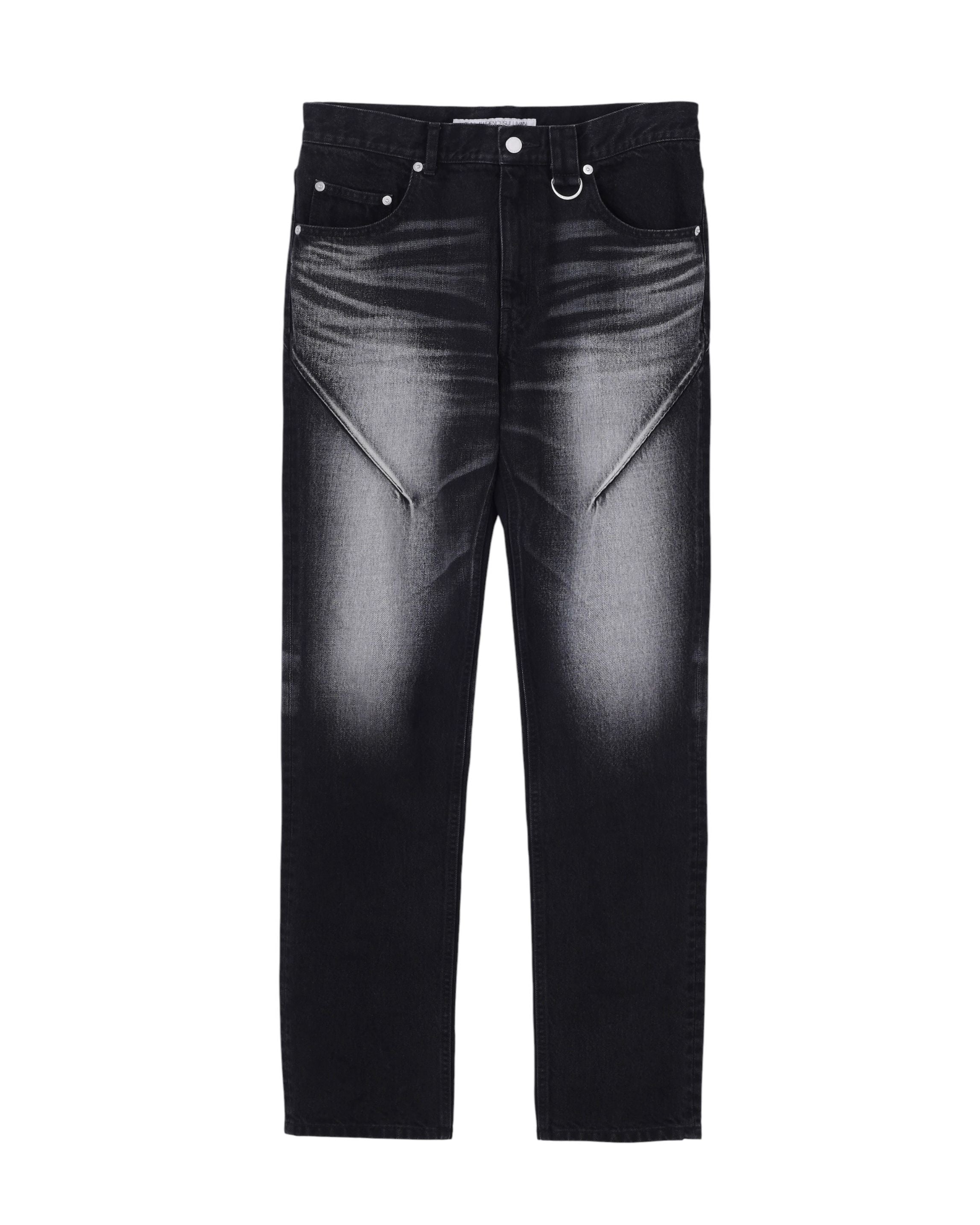 WASHED DENIM SKINNY PANTS