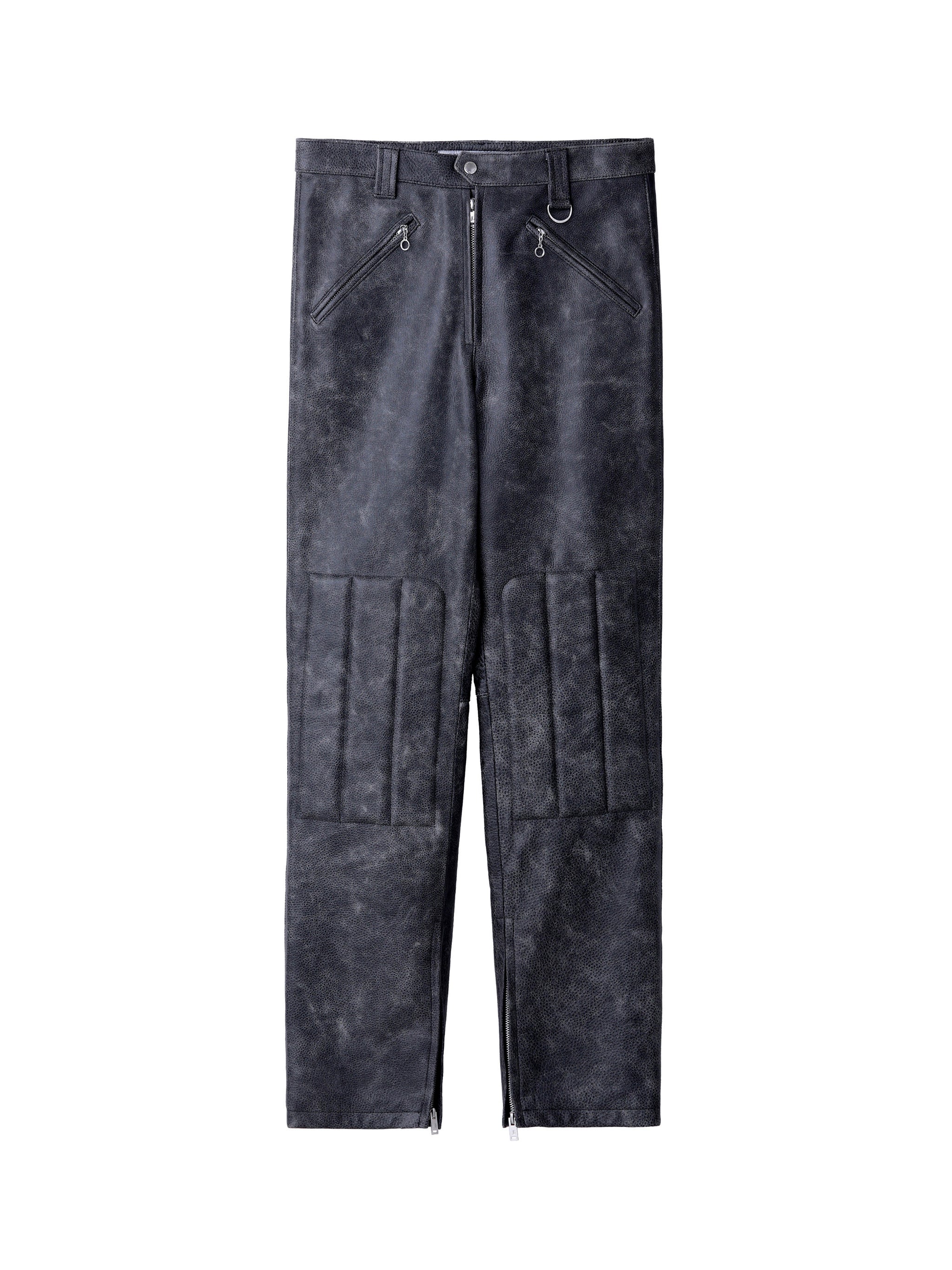 LEATHER BIKER PANTS