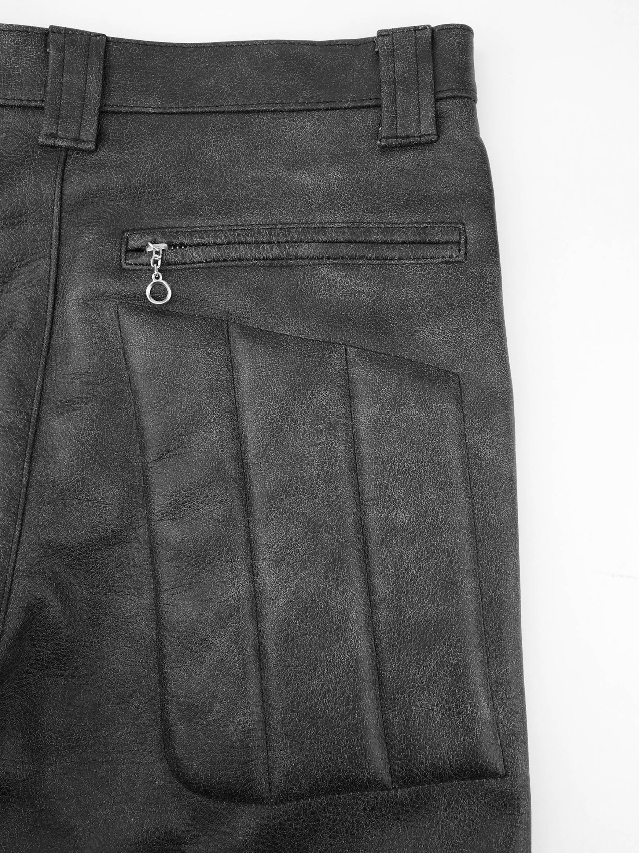LEATHER BIKER PANTS
