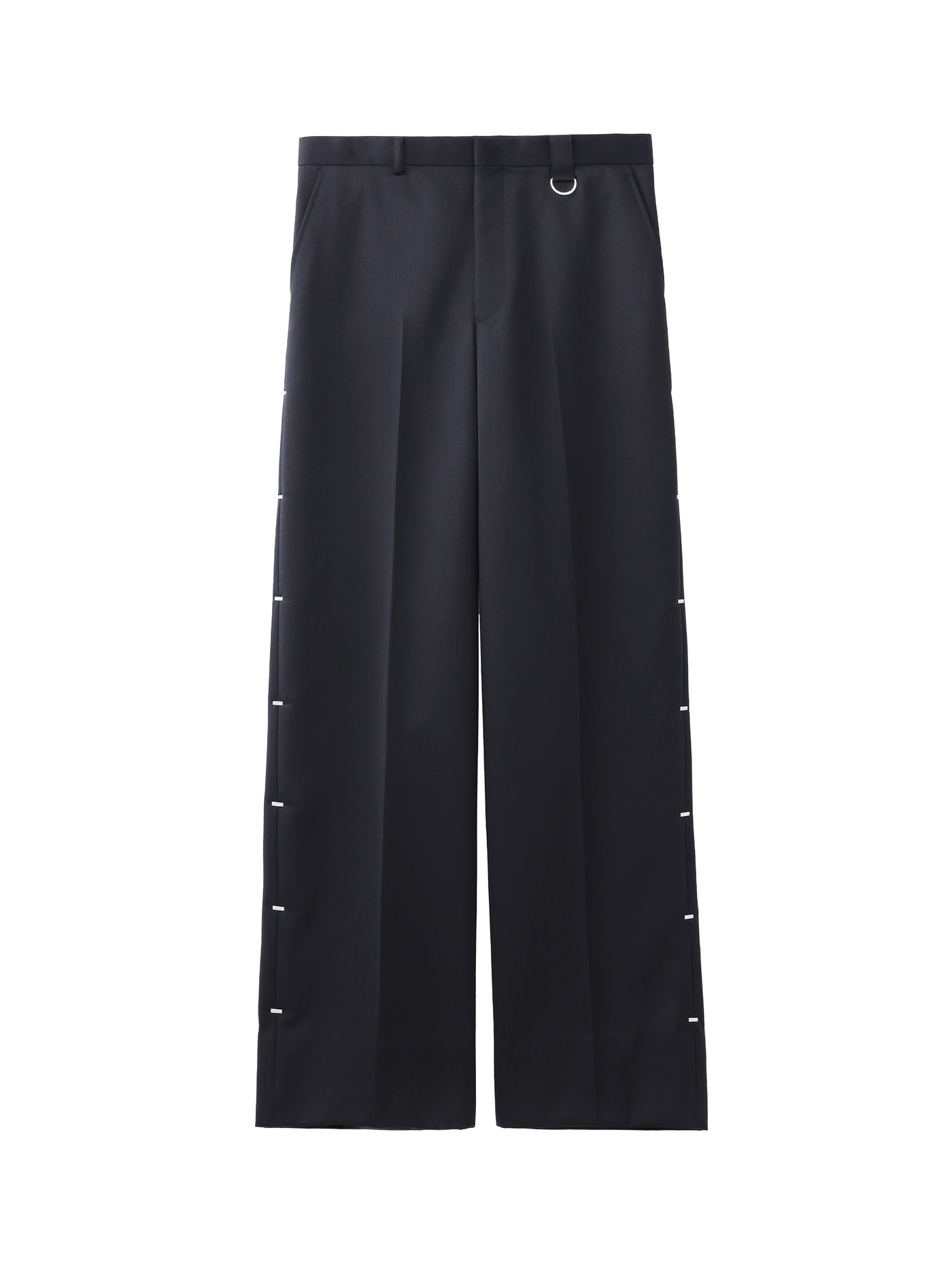 Wool Metal Line Wide Trousers